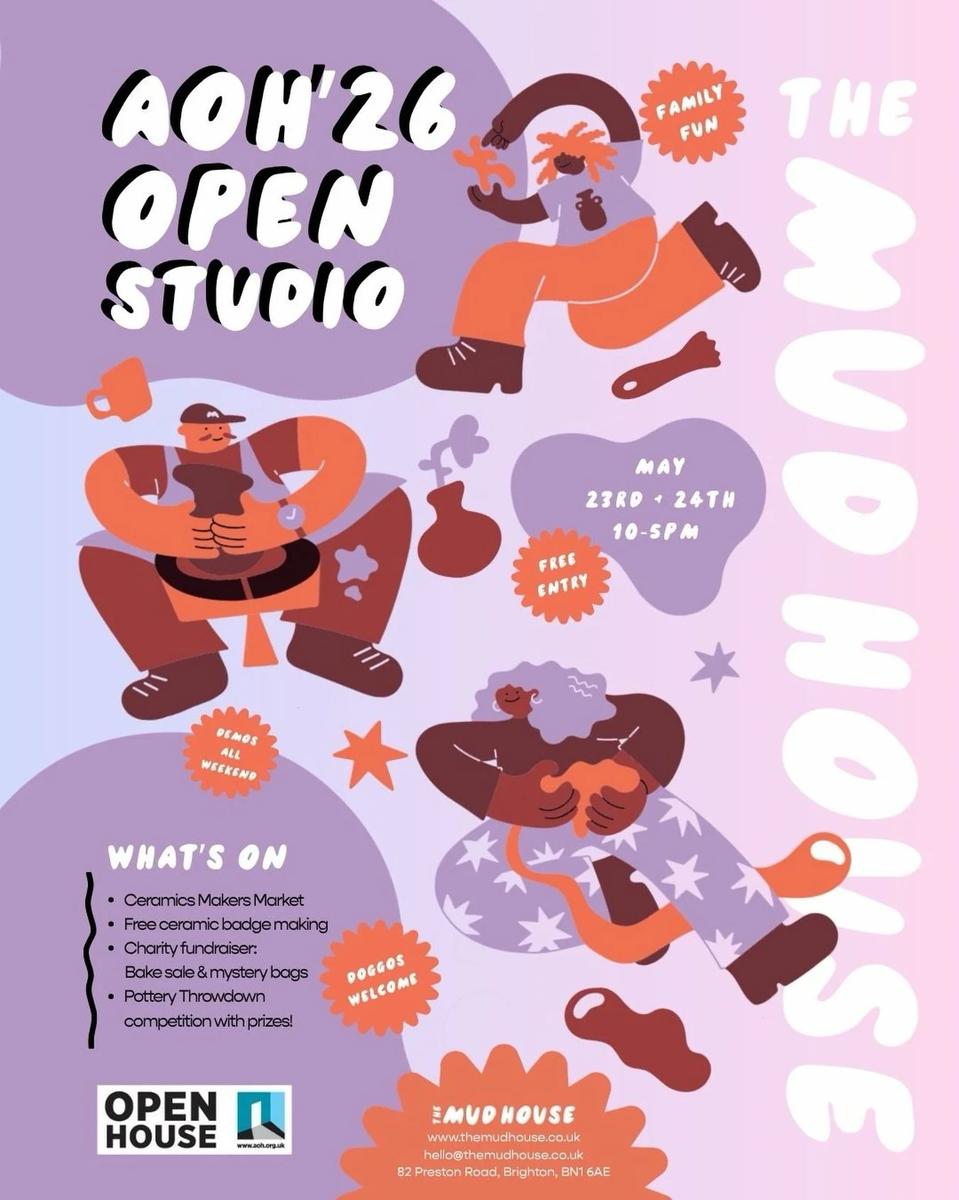 🥳 We are so so so excited for @artistsopenhouses this year at The Mud House! 🏠 Come by on May 23rd &amp; 24th from 10am to 5pm and check out our Ceramics Makers Market featuring pieces from our team, our members, and our community! Plus! Free ceram