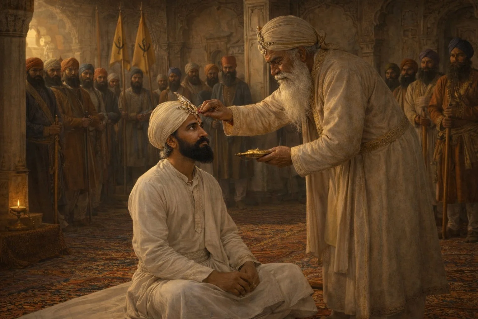 A depiction of Maharaja Ranjit Singh's coronation in 1801