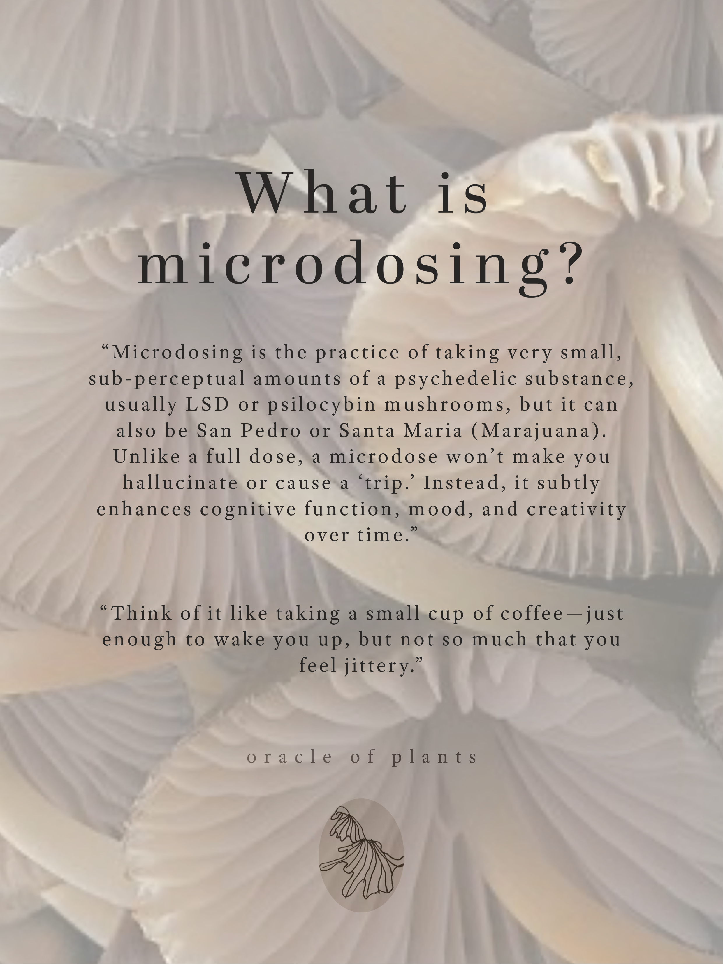 Microdosing 1:1 guidance