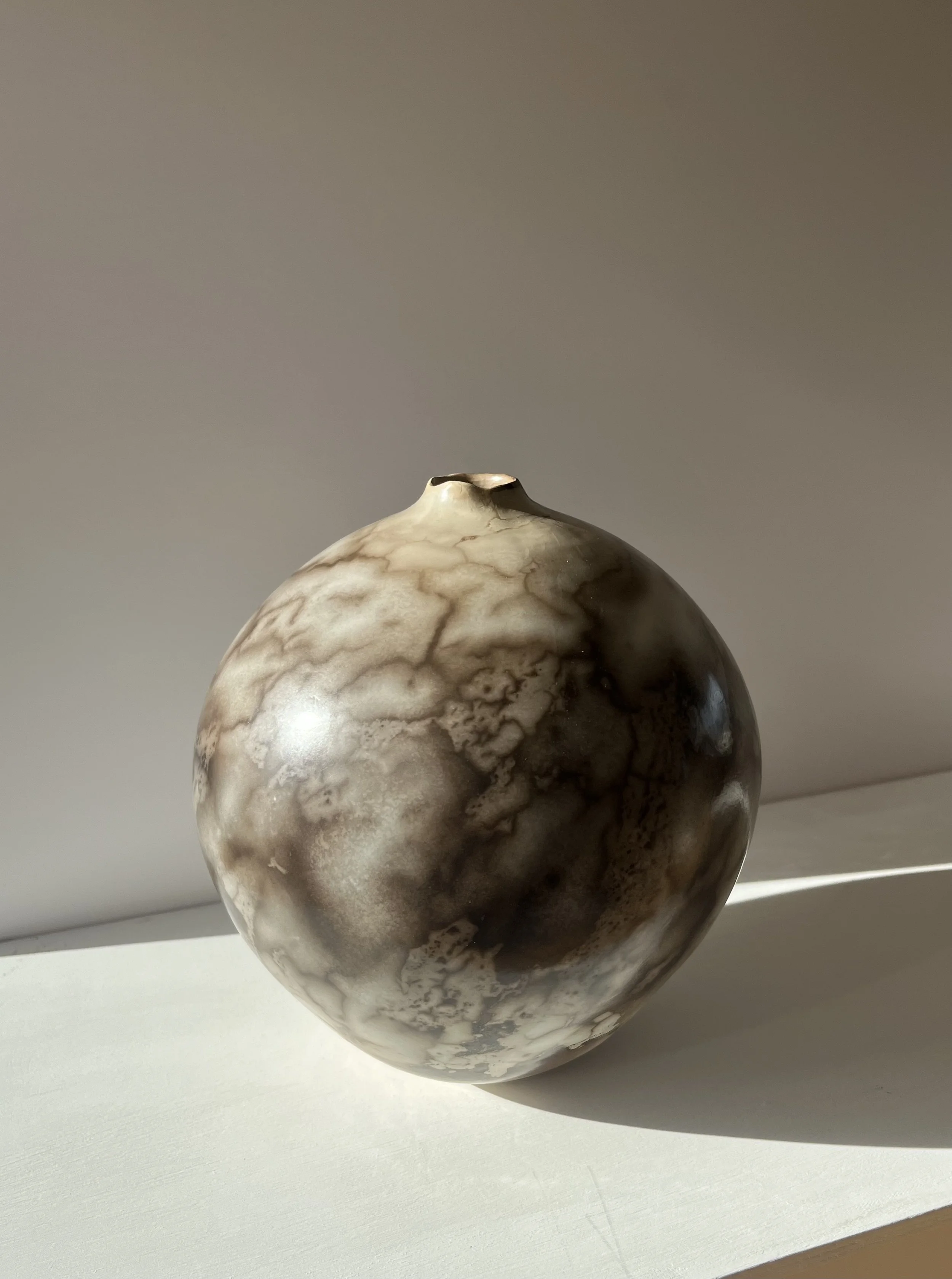 Medium Ceramic Moon Jar, Smoke