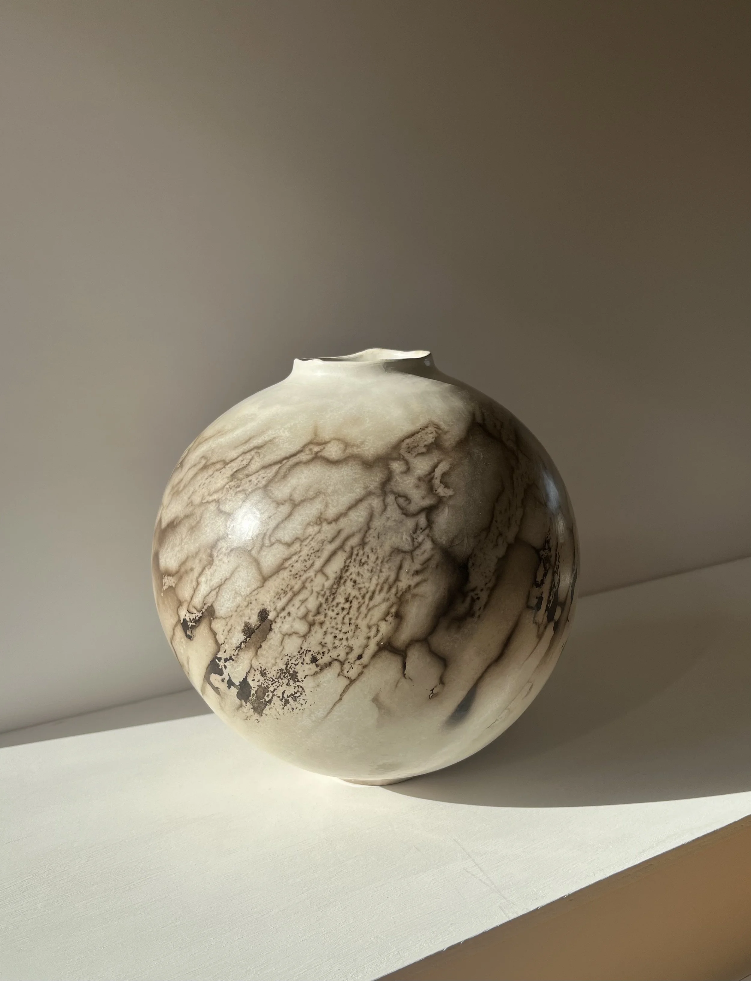 Medium Ceramic Moon Jar, Tide