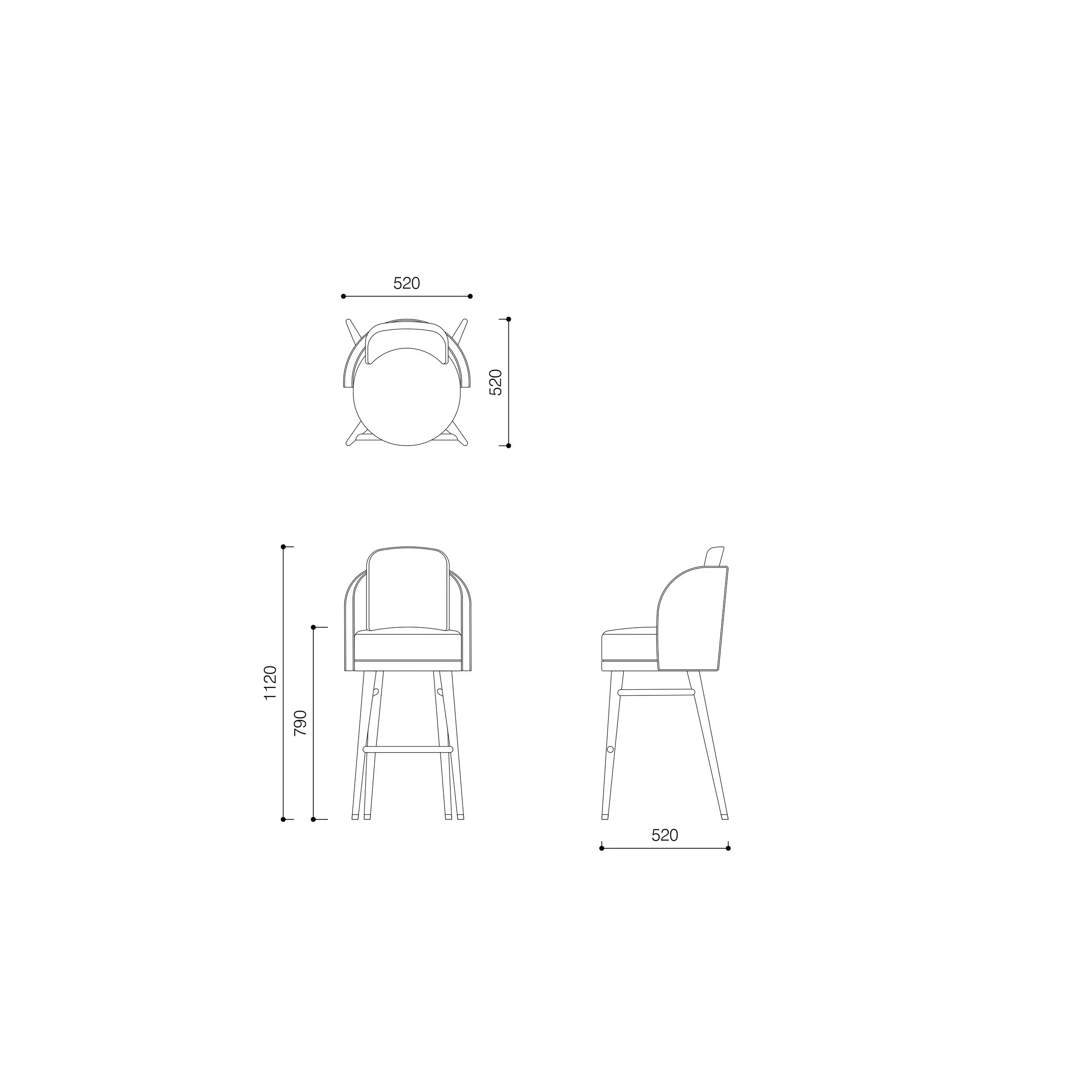 Notting Hill Bar Stool Drawing — Howes & Landino