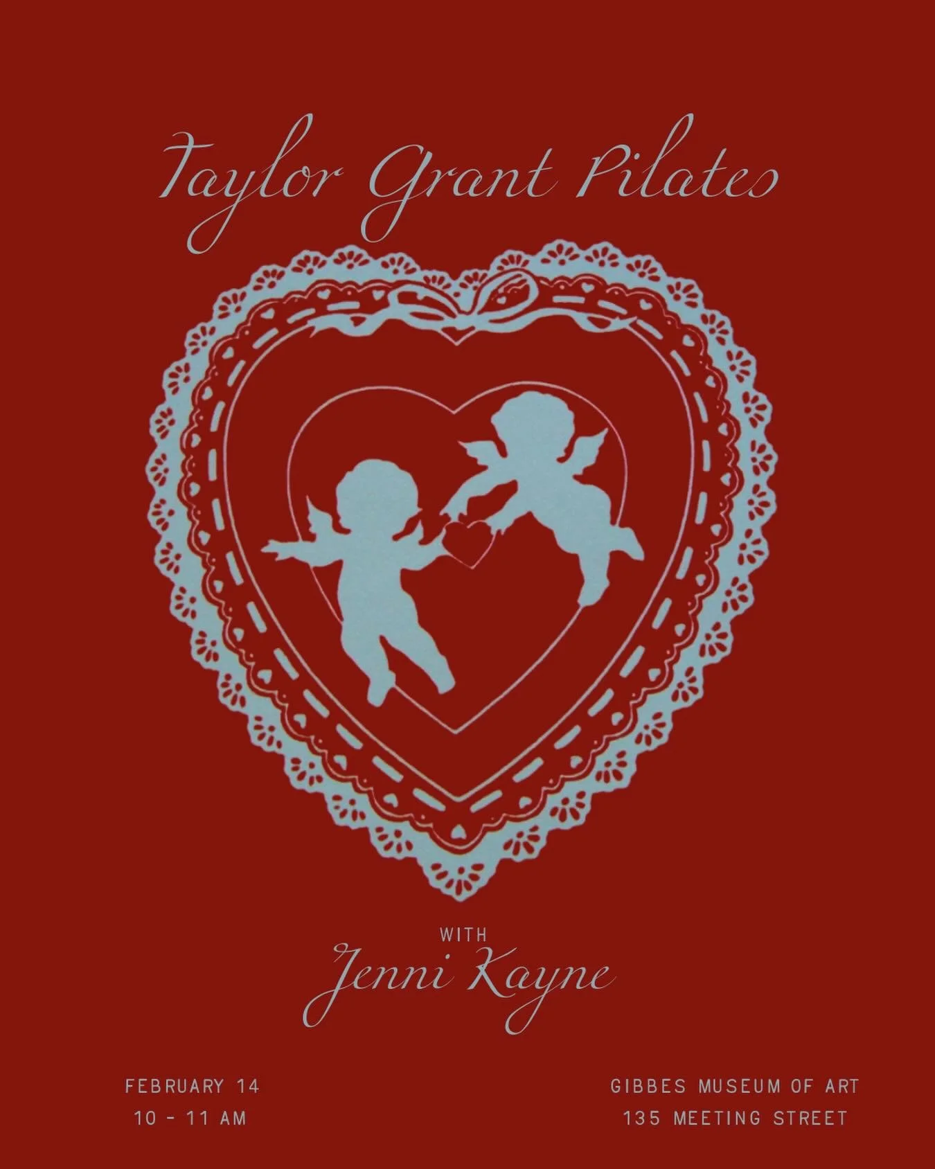 Grab the last spot at the @taylor_pilates x @jennikayne mat Pilates class at the @thegibbesmuseum this Saturday!! 🌷💕✨💘