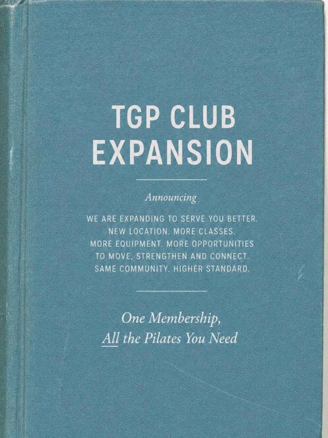 The TGP Club is growing.

Coming soon:

&bull; A new Reformer studio in Mount Pleasant
&bull; Mat + Strength at the Penthouse
&bull; Reformer, Chair + Tower across TGP
&bull; More locations and more ways to move

To celebrate, we&rsquo;re offering a 