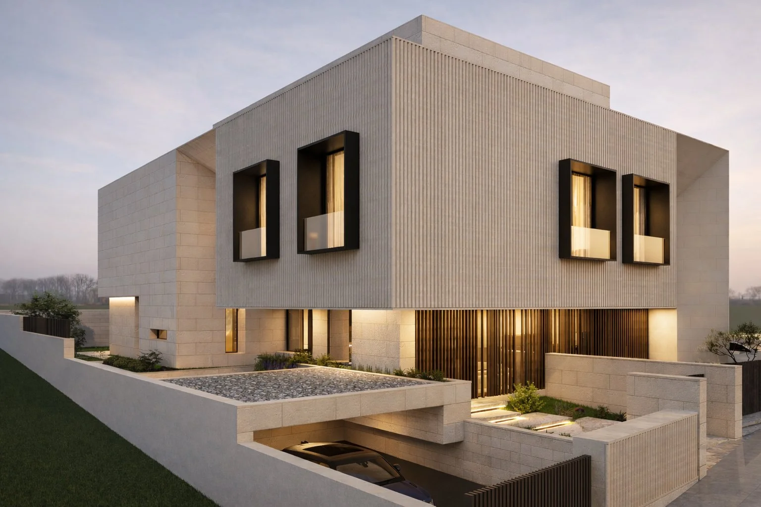 An image of the Fluted House.