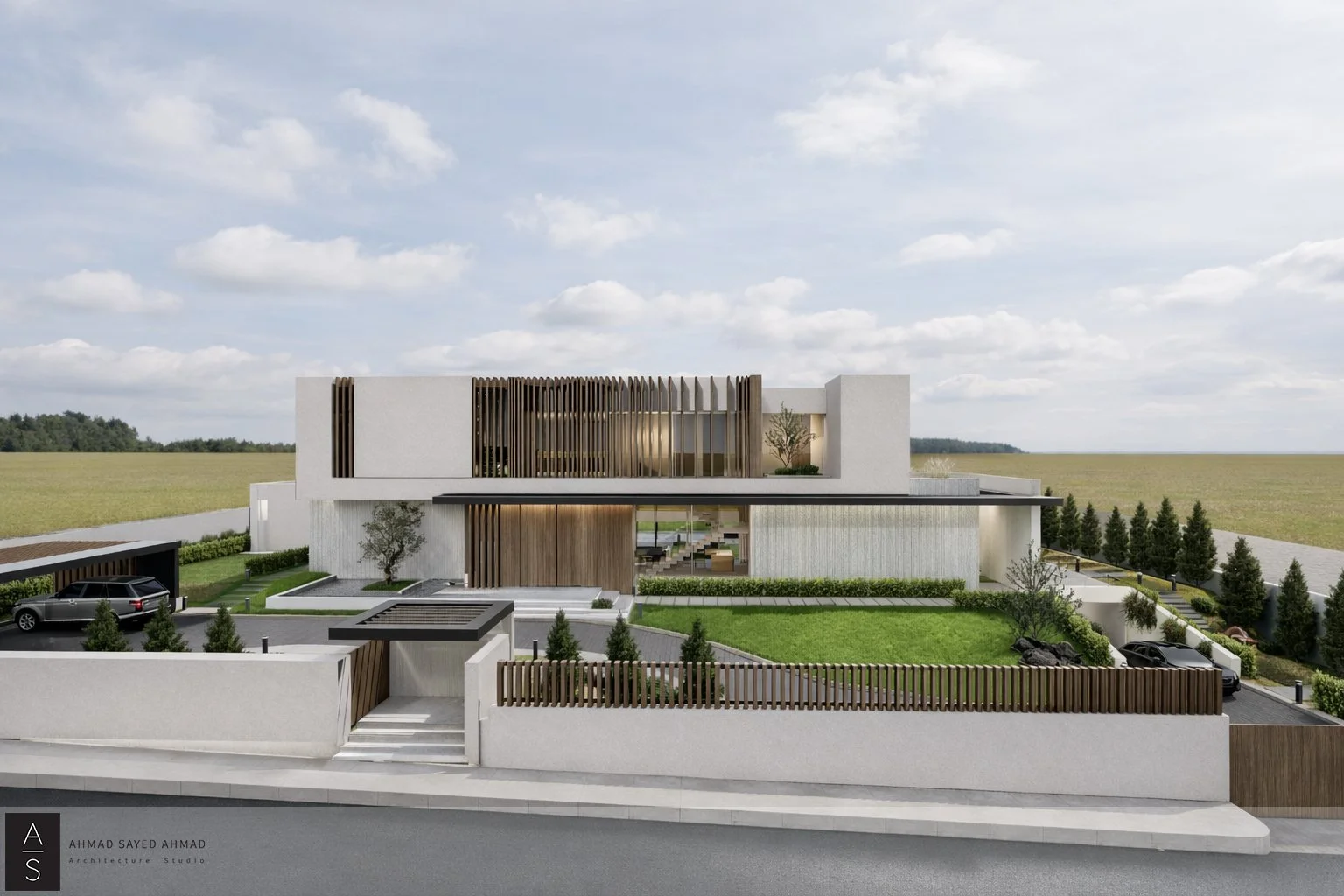 An image of the House with landscape.