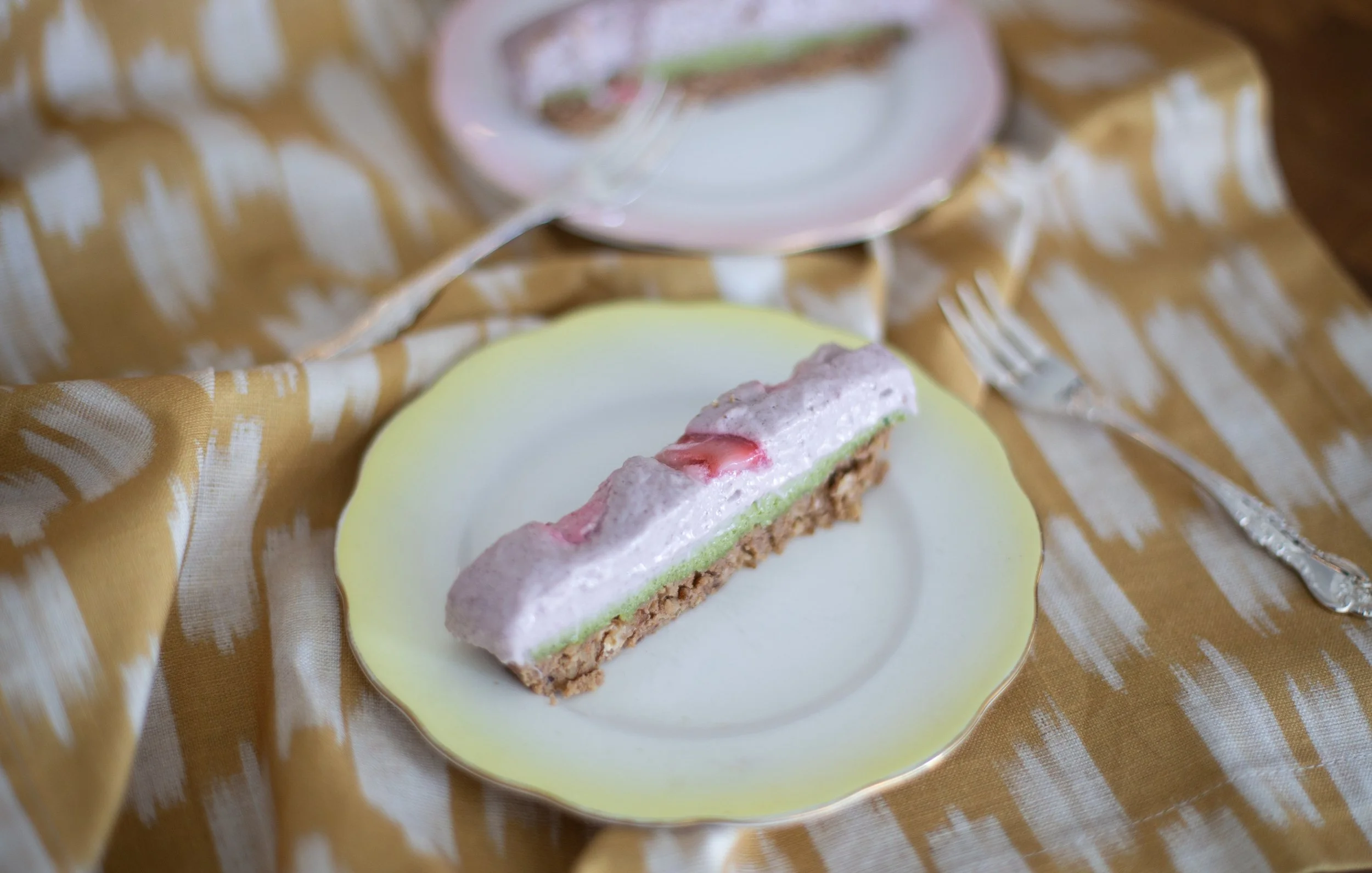 Strawberry Matcha Cashew Bars