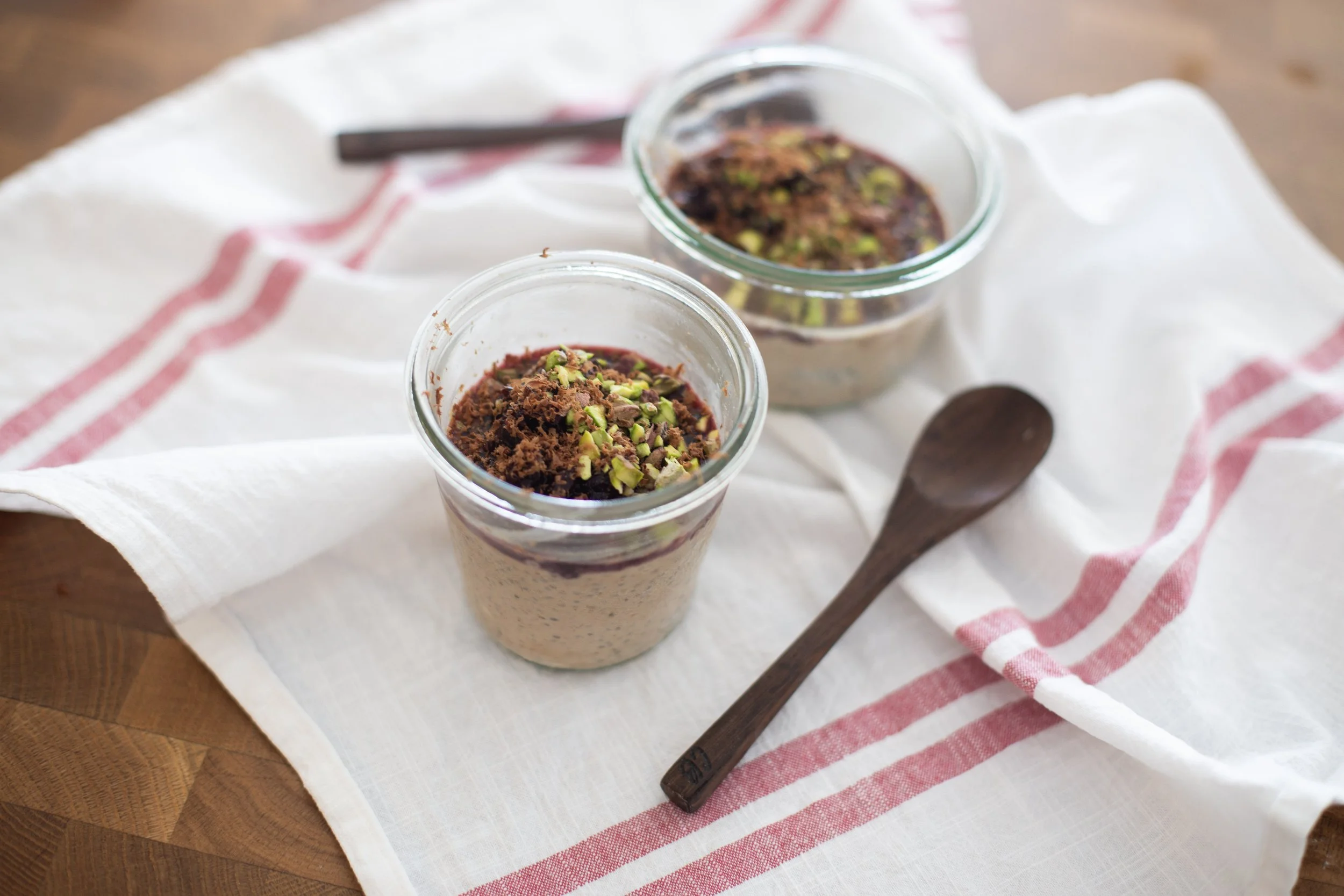 Black Forest chia yoghurt pots
