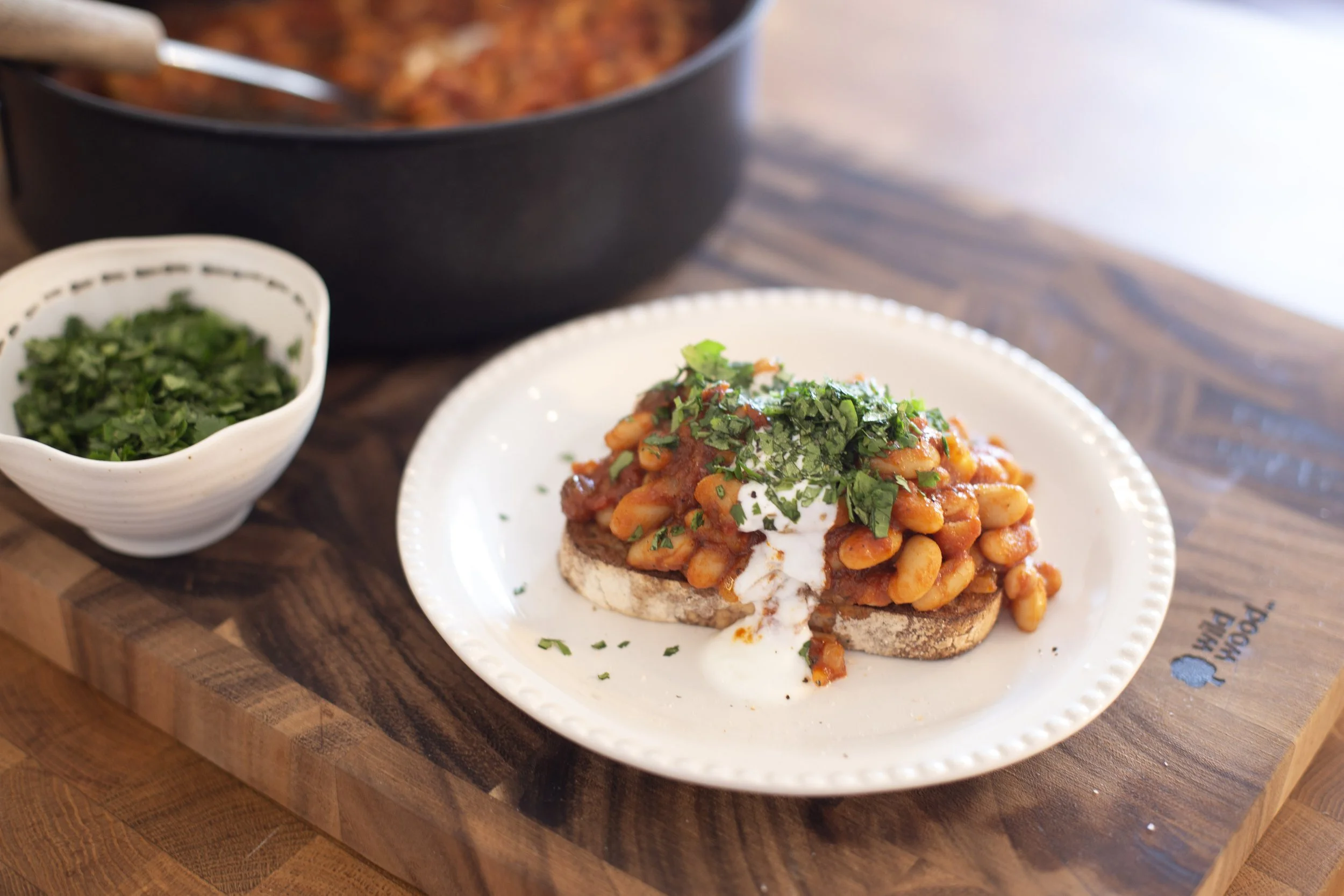 Curried Cannellini Beans on Toast