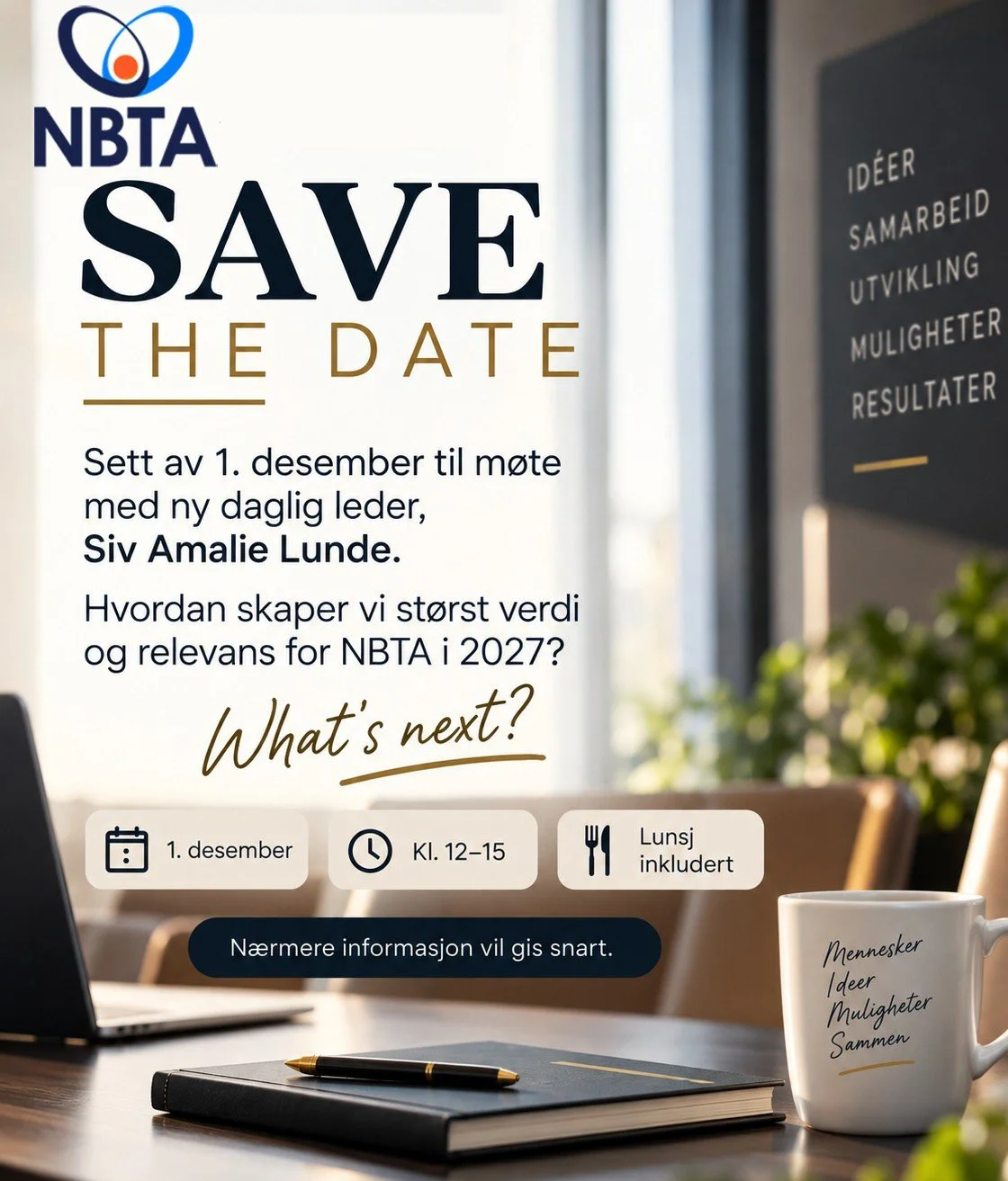 Save the Date - Medlemsmøte 1. desember