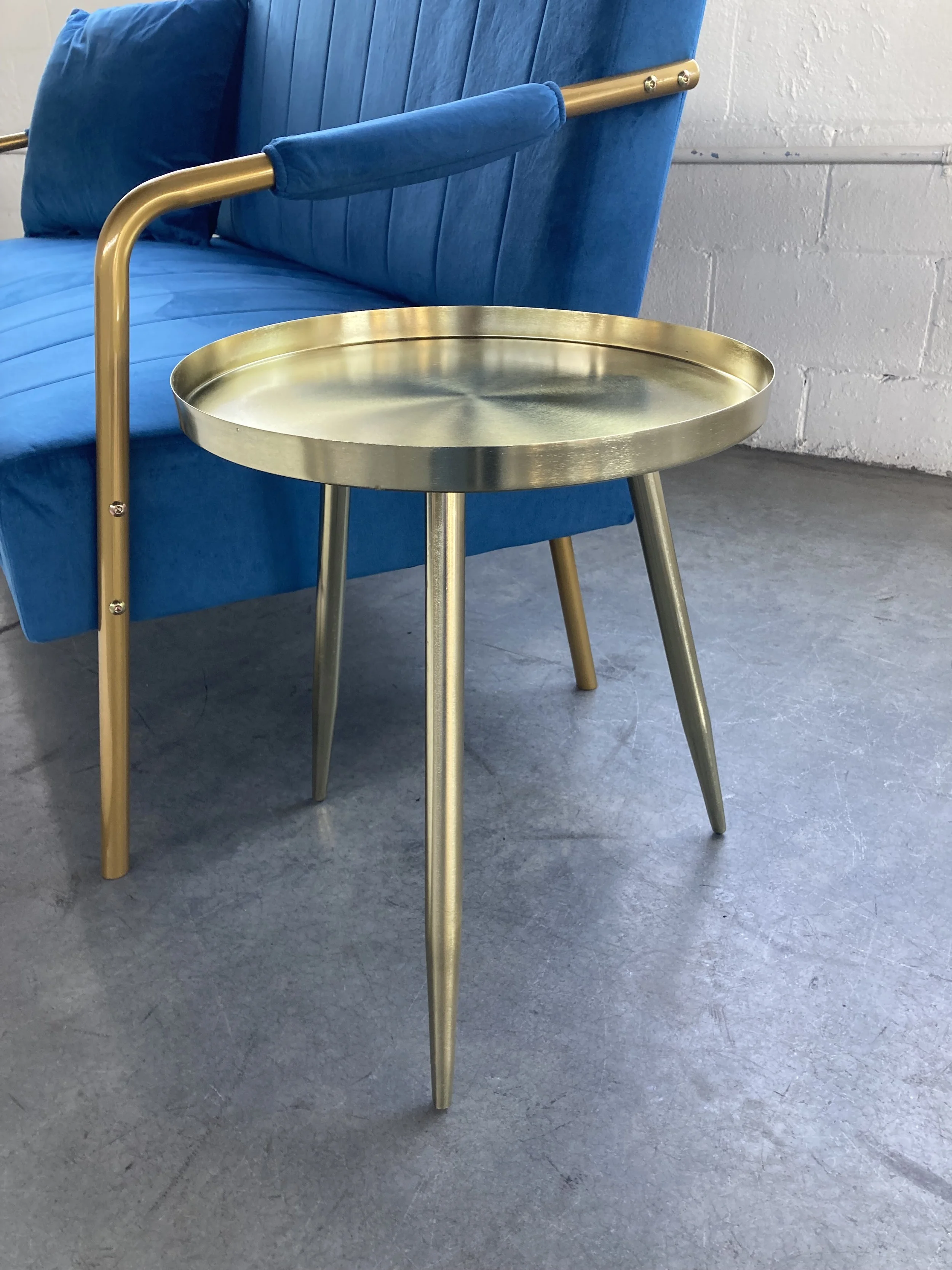 Gold metal side tables