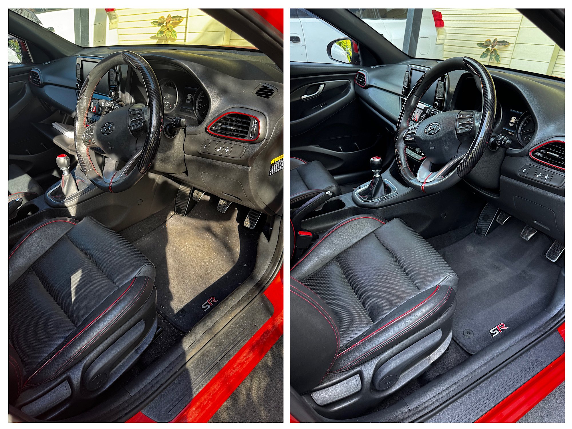 Hyundai i30 interior dashboard before and after detailing clean and reset