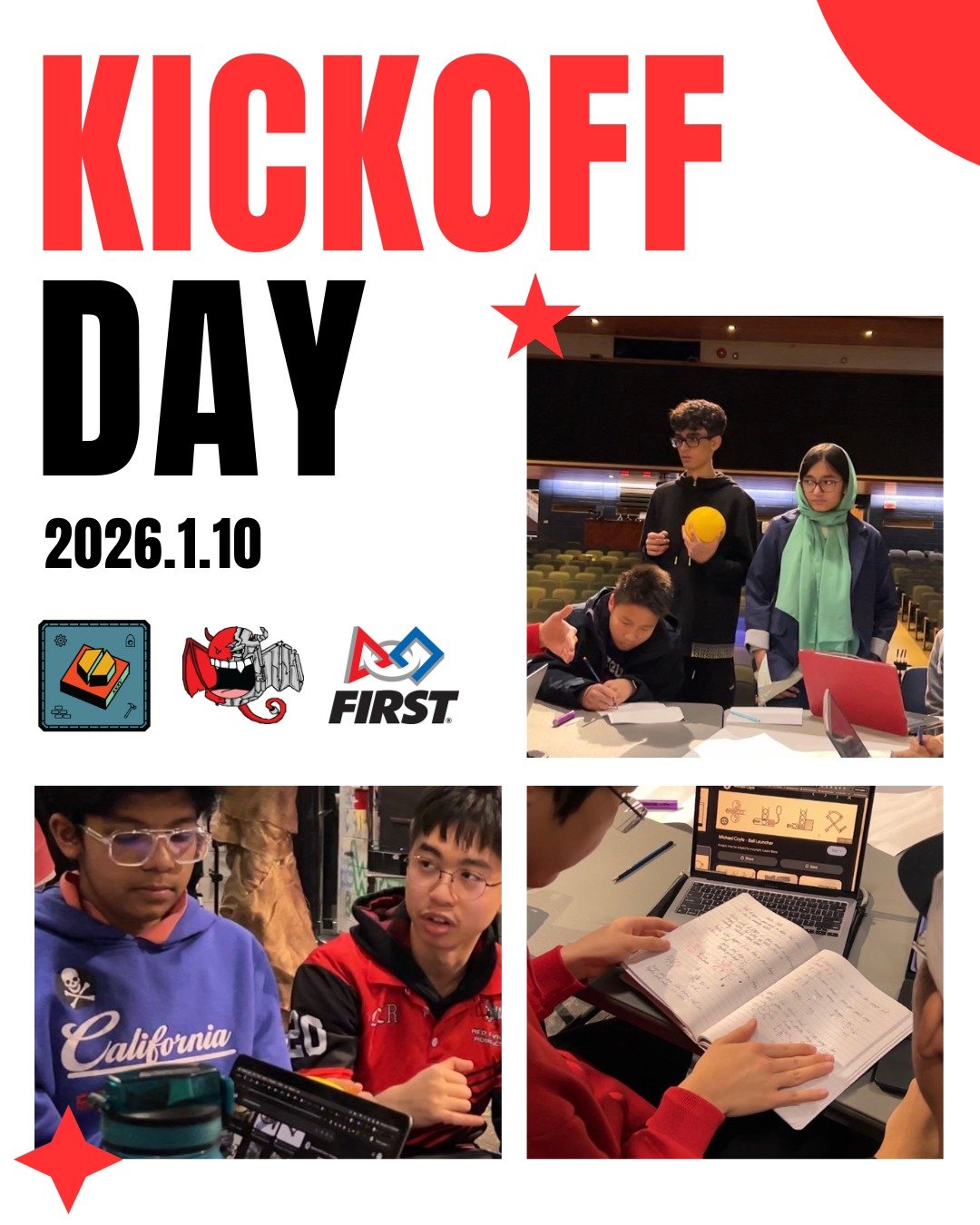 Here is what happened at Kickoff! 🚀 
Team 1334 Red Devils is back in the shop, getting ready for an exciting 2026 FRC season. 

Make sure to follow all of our socials &mdash; we can&rsquo;t wait to show everyone what we&rsquo;ve been working on... ?