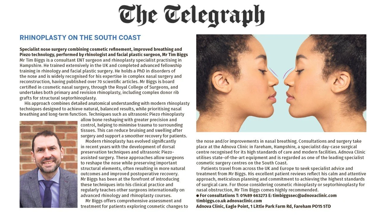 Hampshire ENT Clinics Consultant Featured in The Telegraph