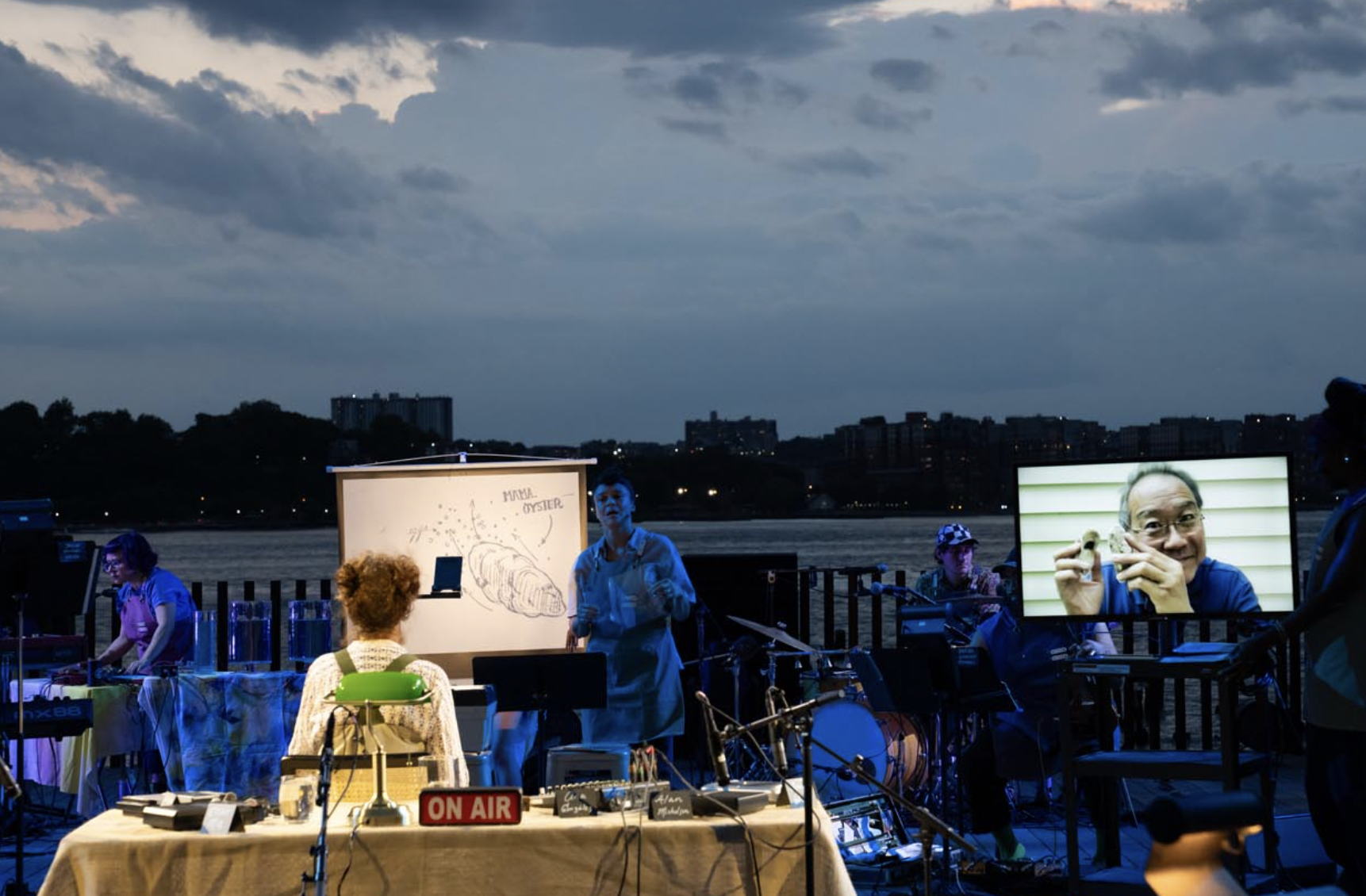 The Oyster Radio Hour, Little Island:
Free hand illustration with mechanical penicl and ball point pen for projection 