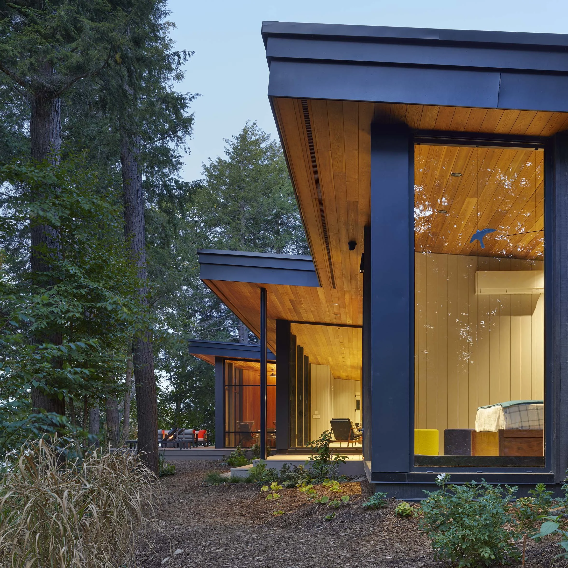 Cottage in the woods overlooking a lake