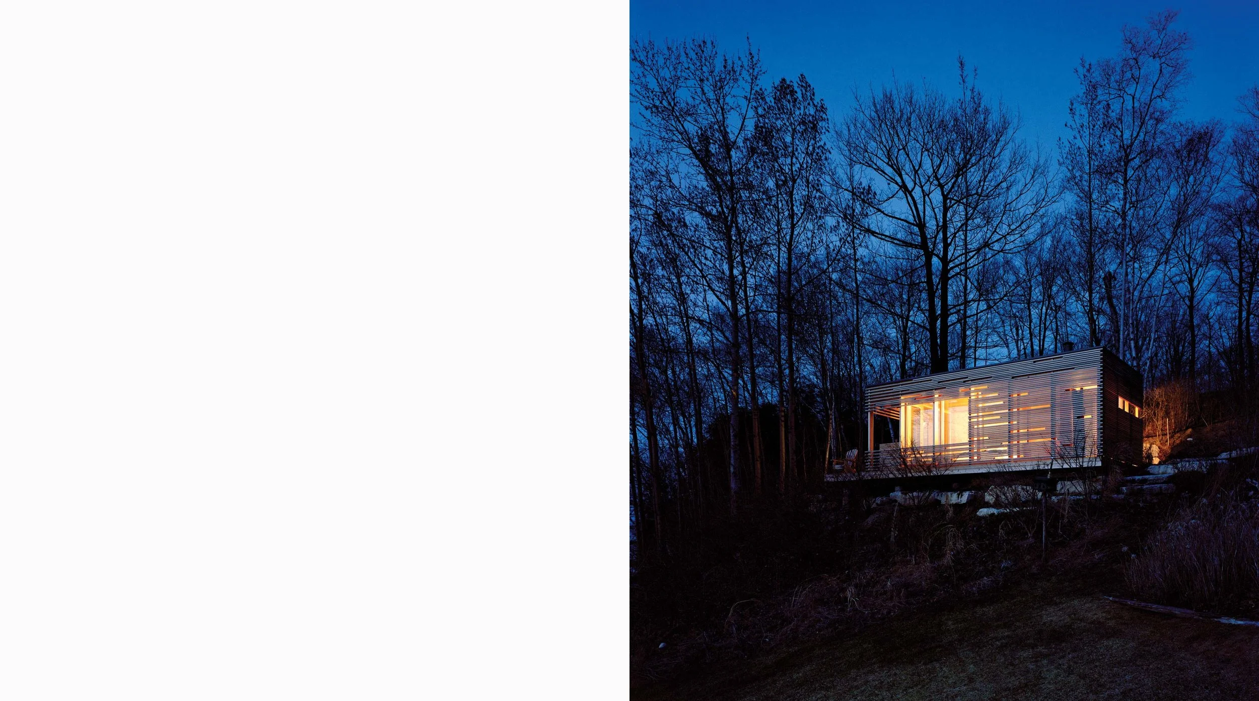 Sunet cabin at night