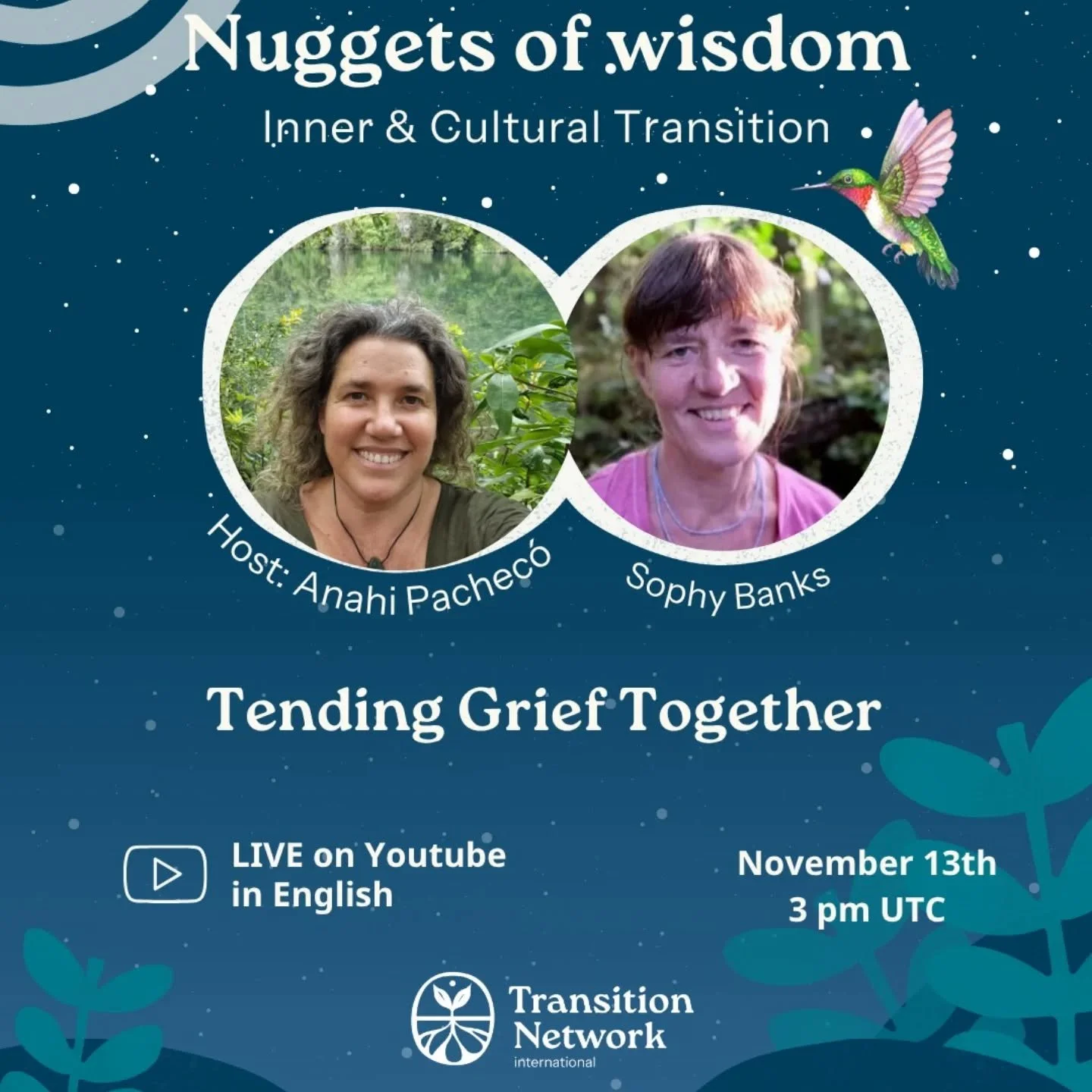 Nuggets of Wisdom Live: Tending Grief Together | November 13th

You are warmly invited to a profound YouTube Live where we will open space to explore how tending grief together can become an act of love, justice and cultural regeneration.

In a time 