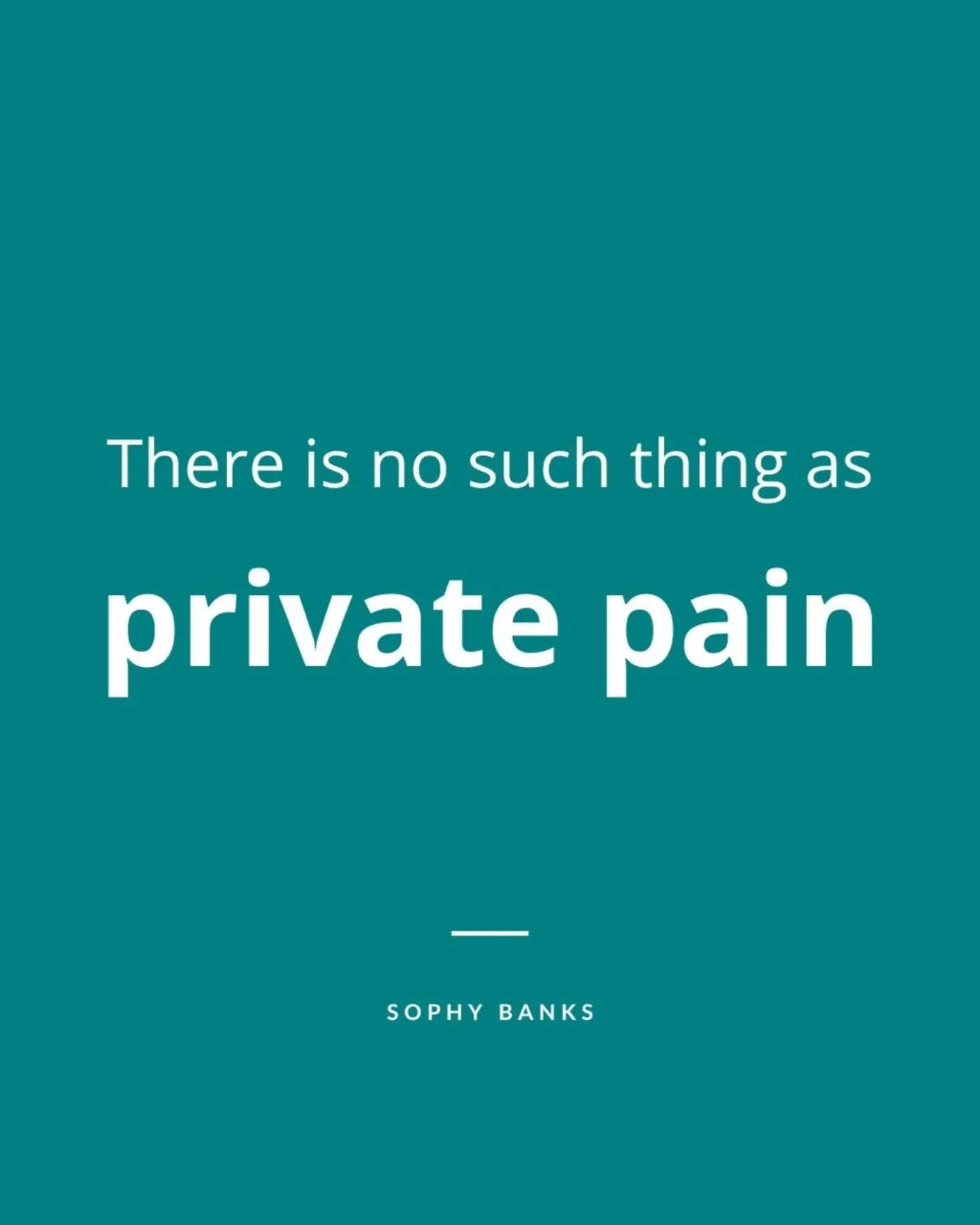 The privatization of pain places the burden of dealing with it onto individuals instead of recognizing that many causes of suffering need collective solutions. That's the other aspect of what Sabonfu Som&eacute; was saying.

Sabonfu Som&eacute;'s per