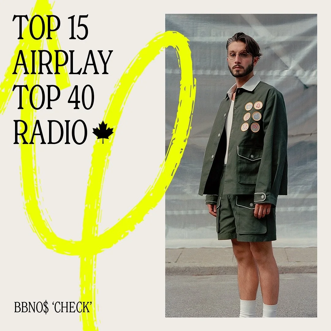 17 Weeks &amp; Counting inside the Top 20 on Canada's Top 40 Airplay chart, including several weeks Top 15 + Top 20 Hot AC, BBNO$ does it again with a summer slammer!! ✅ Thank you to all the stations making CHECK a big summer tune 🙌 @brokerecords @r