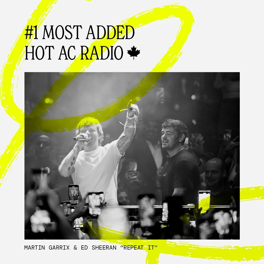 REPEAT IT is #1 MOST ADDED HOT AC RADIO!! 🇨🇦 Thank you @z953fm @ampcalgary and the whole Stingray Hot AC network for leading the format 🙌🪩 @stmpdrcrds