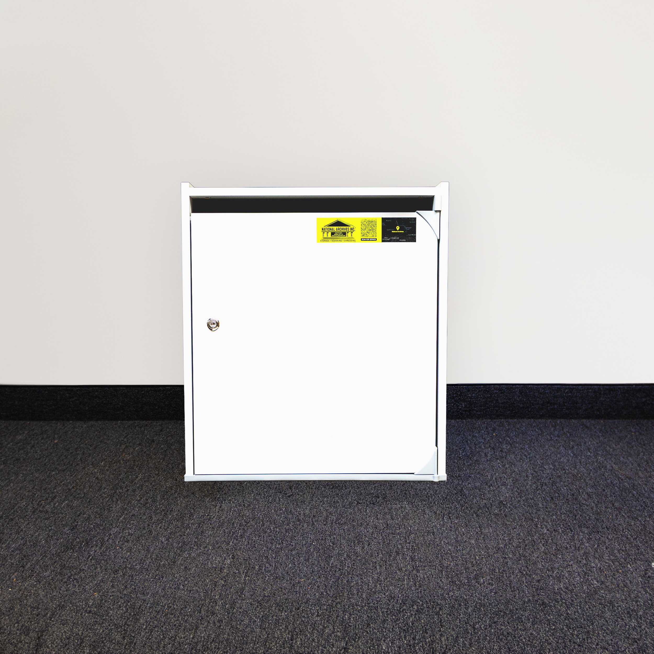In-office 24-inch document shredding console with locking bin