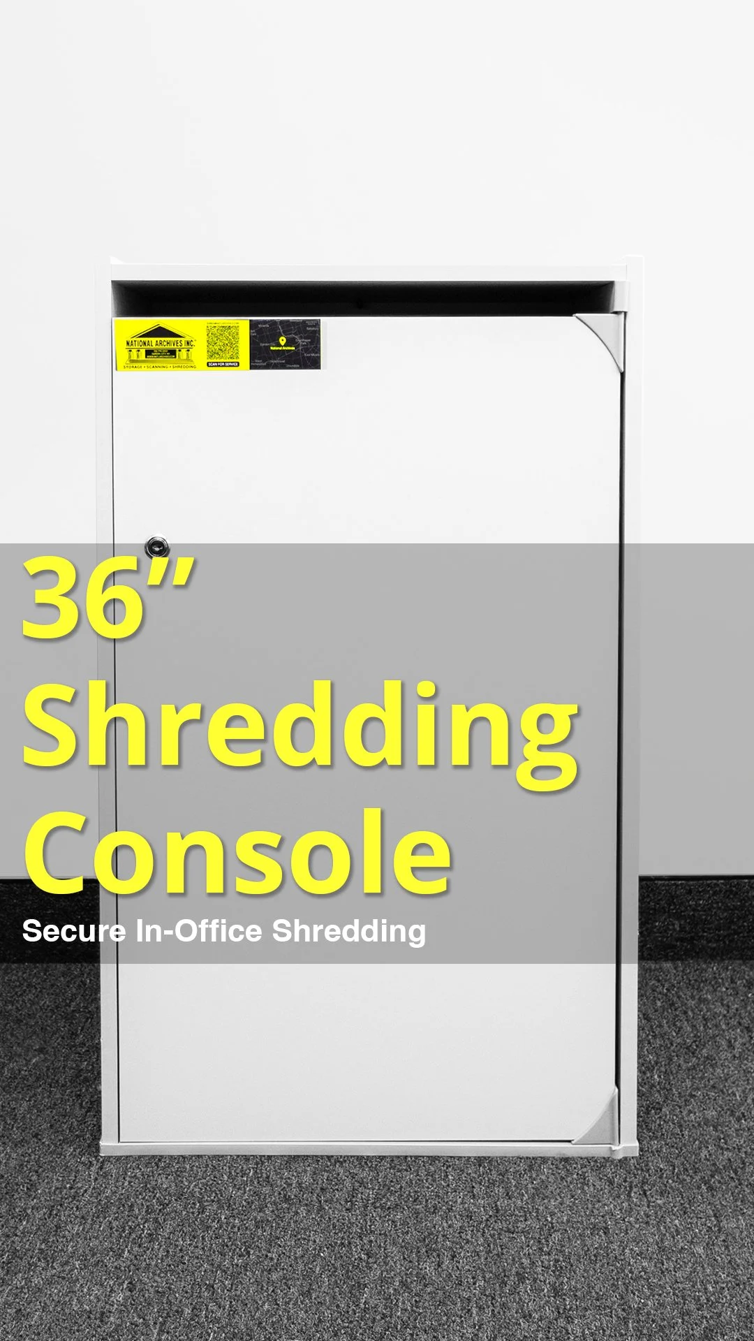 Professional 36-inch shredding console for office document security
