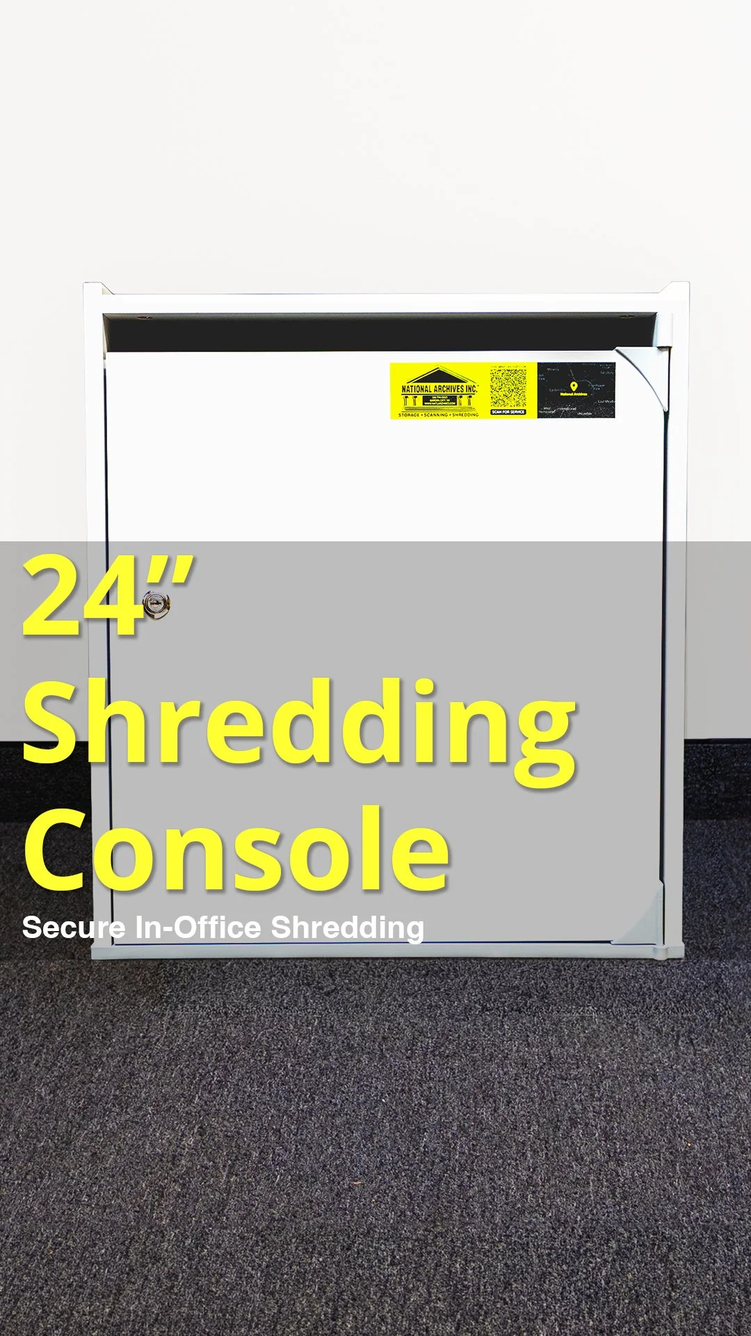 24-inch office shredding console for secure document disposal