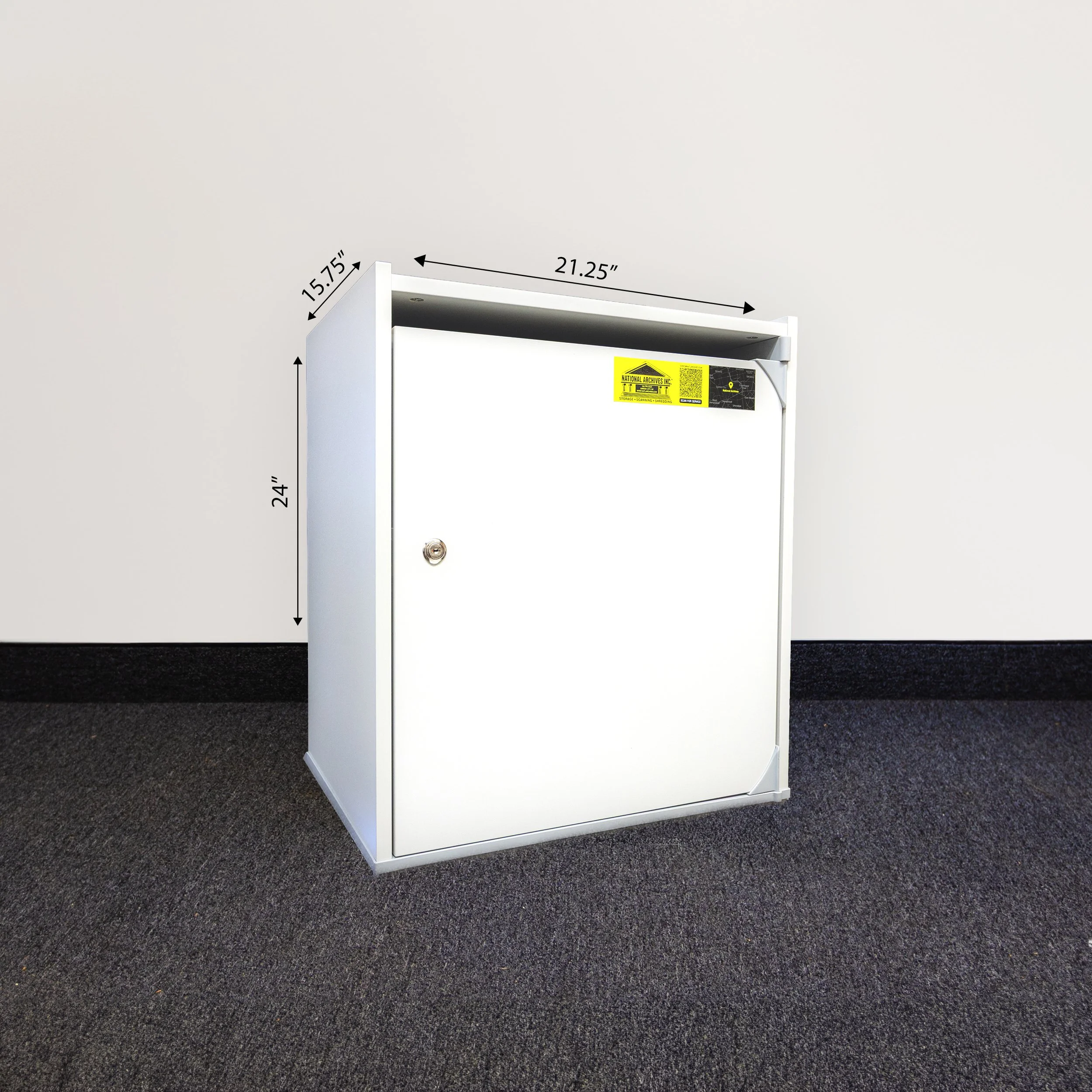 Dimensions of commercial 24-inch paper shredding console for office use