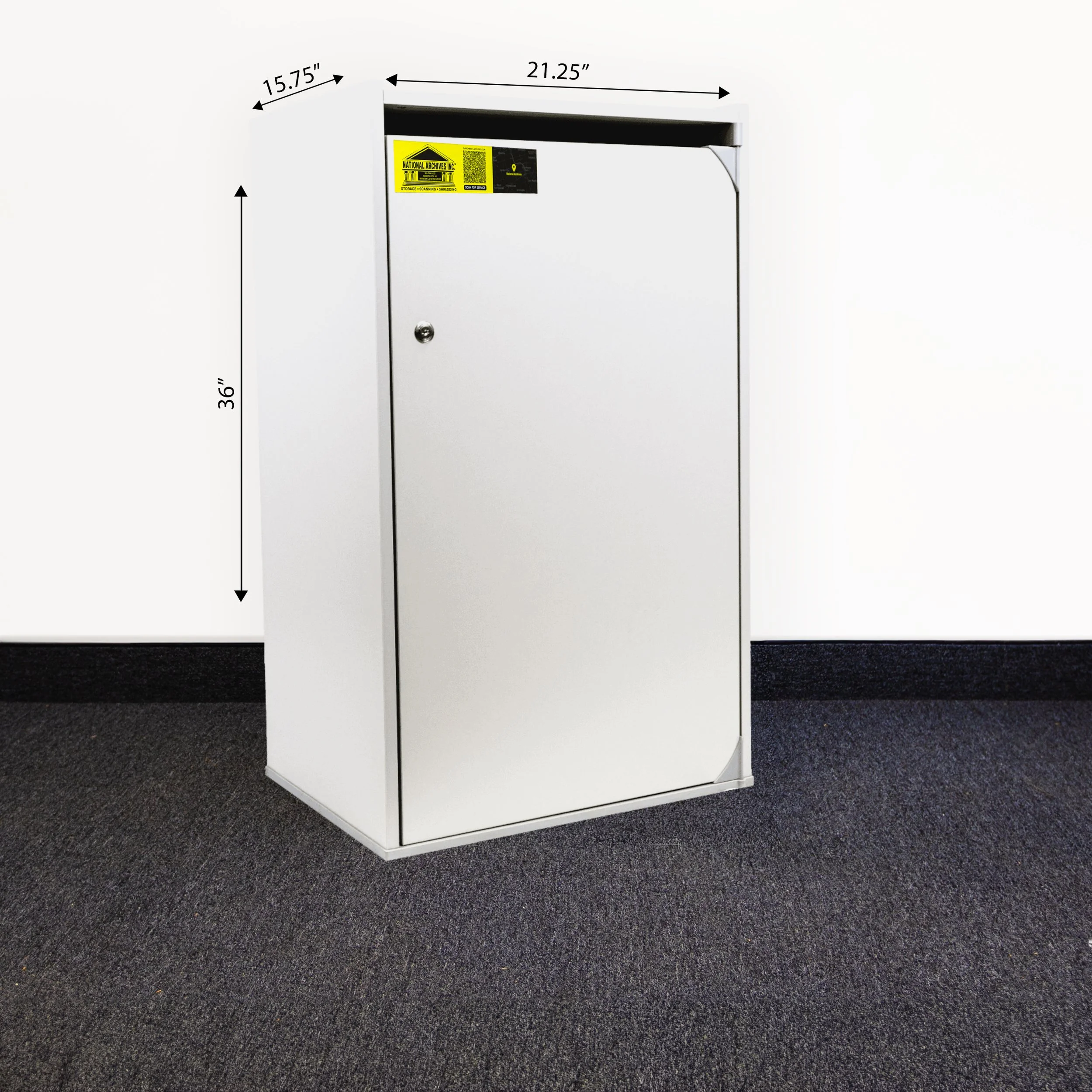 Dimensions of 36-inch height shredding console for office use