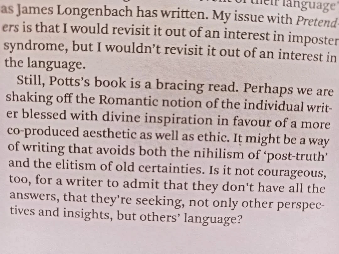 Really pleased with this review of Pretenders by  Charlotte Wetton (@poetrycharlotte) in PN Review! It's lovely when a reader/ reviewer totally grasps a book's aims - as well as its flaws.