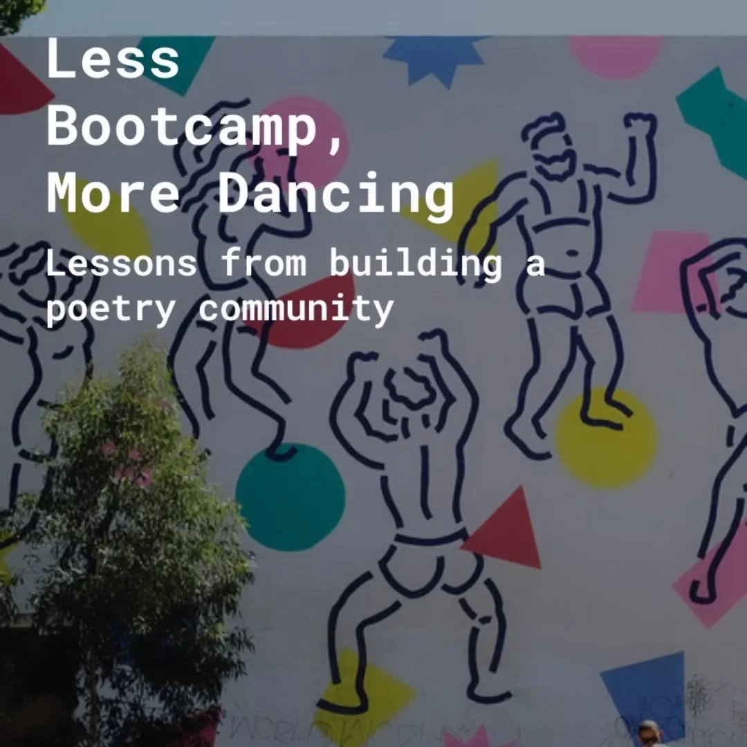 A new substack post on building my new poetry community, aiming for much more than just keeping going - and dancing! Free to read and share. Link in bio.
