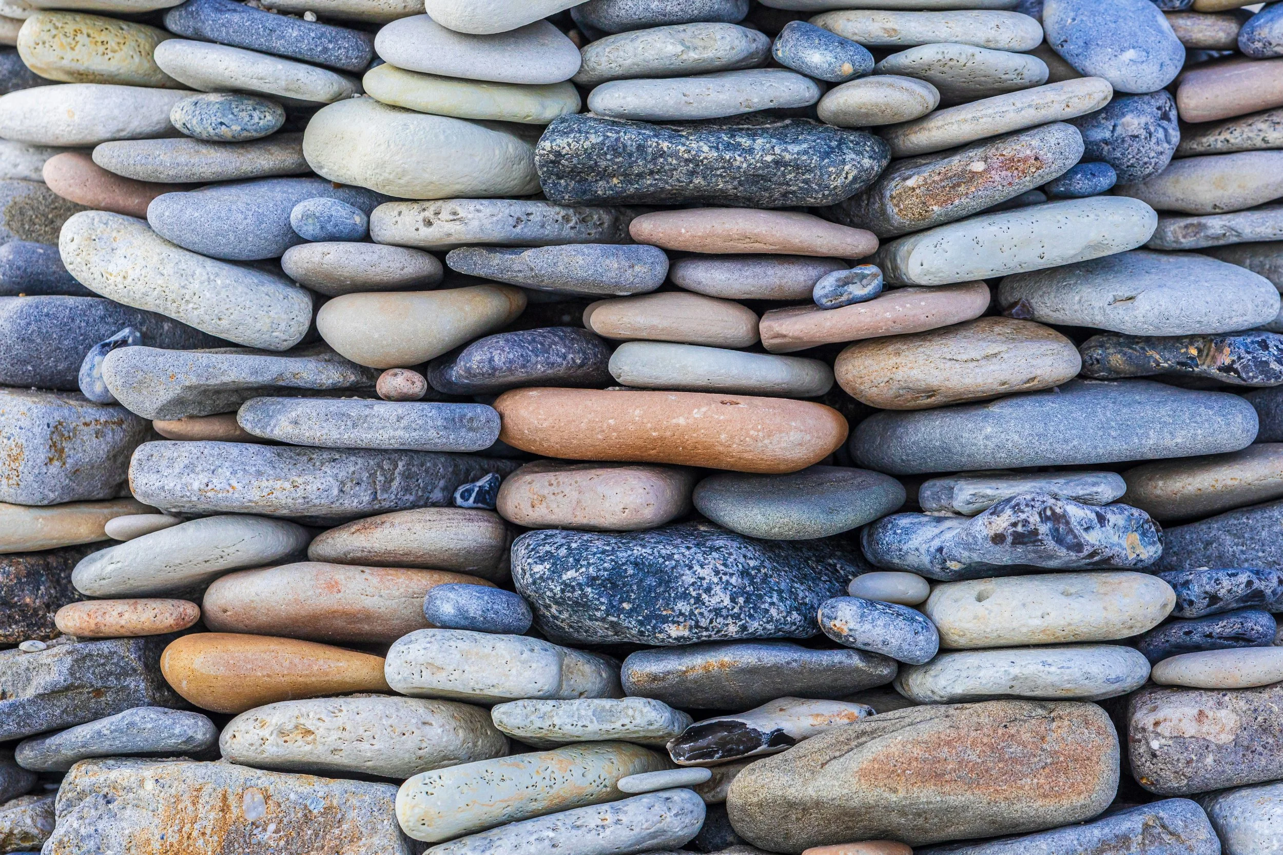 pebbles in a wall or pile