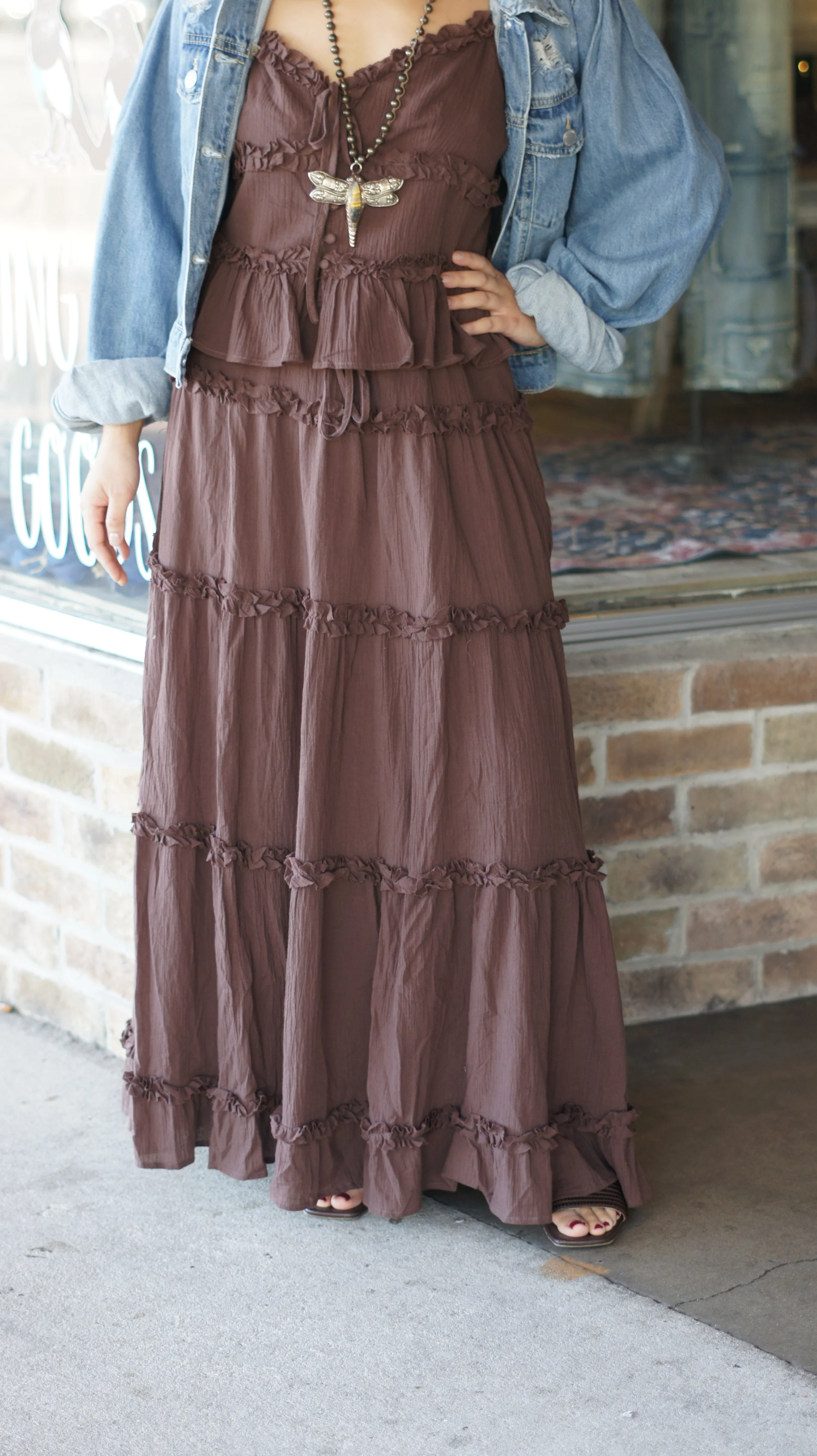 Chocolate Ruffle Skirt
