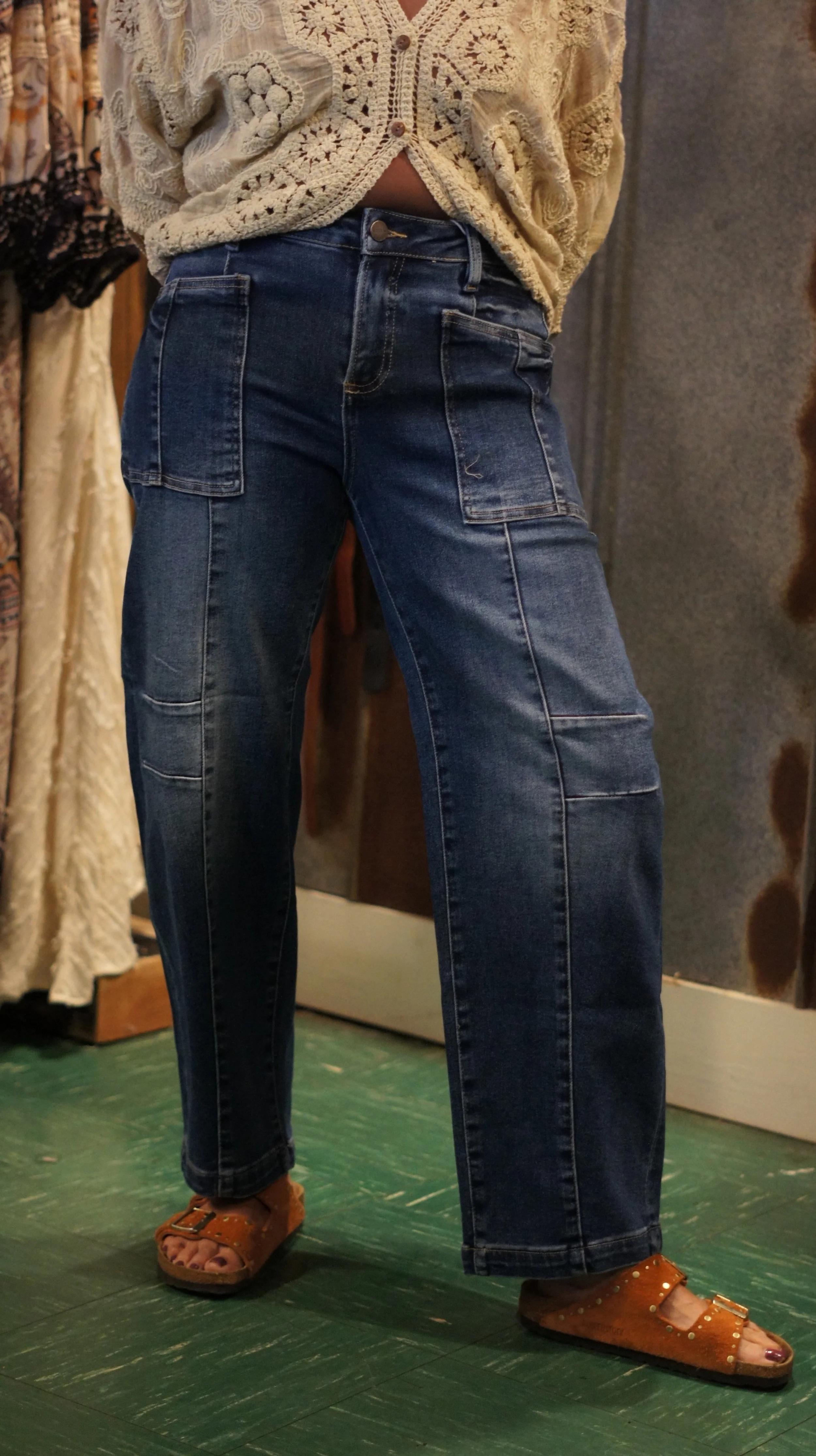 Dark Wash Soft Barrel Denim