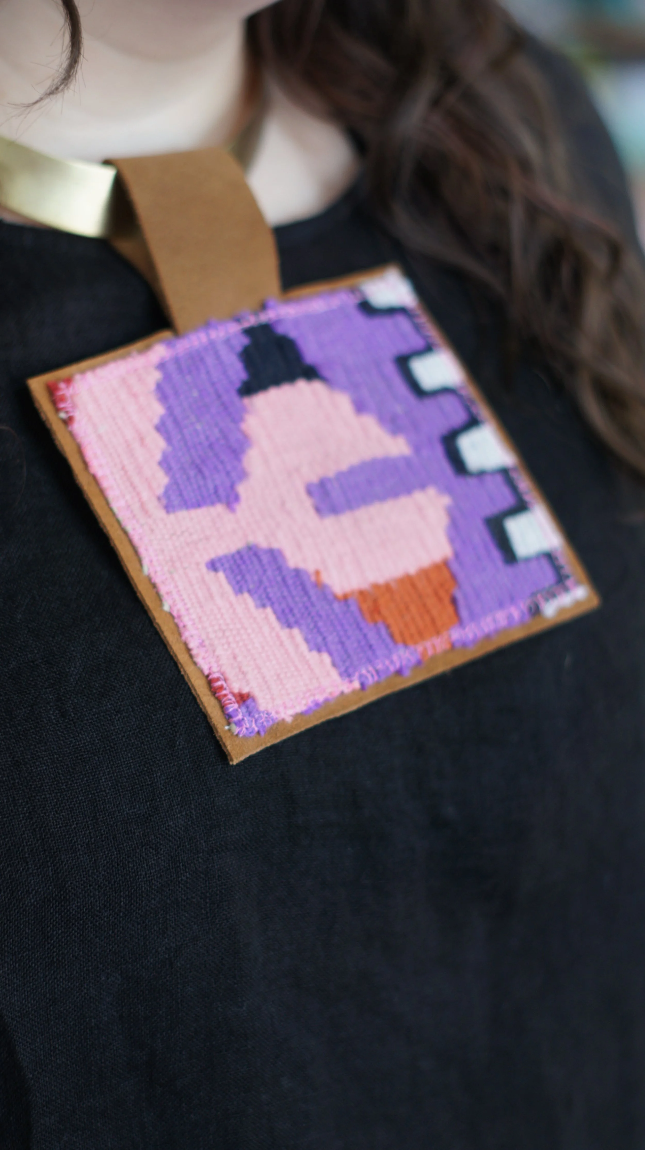 Pink Fabric Necklace