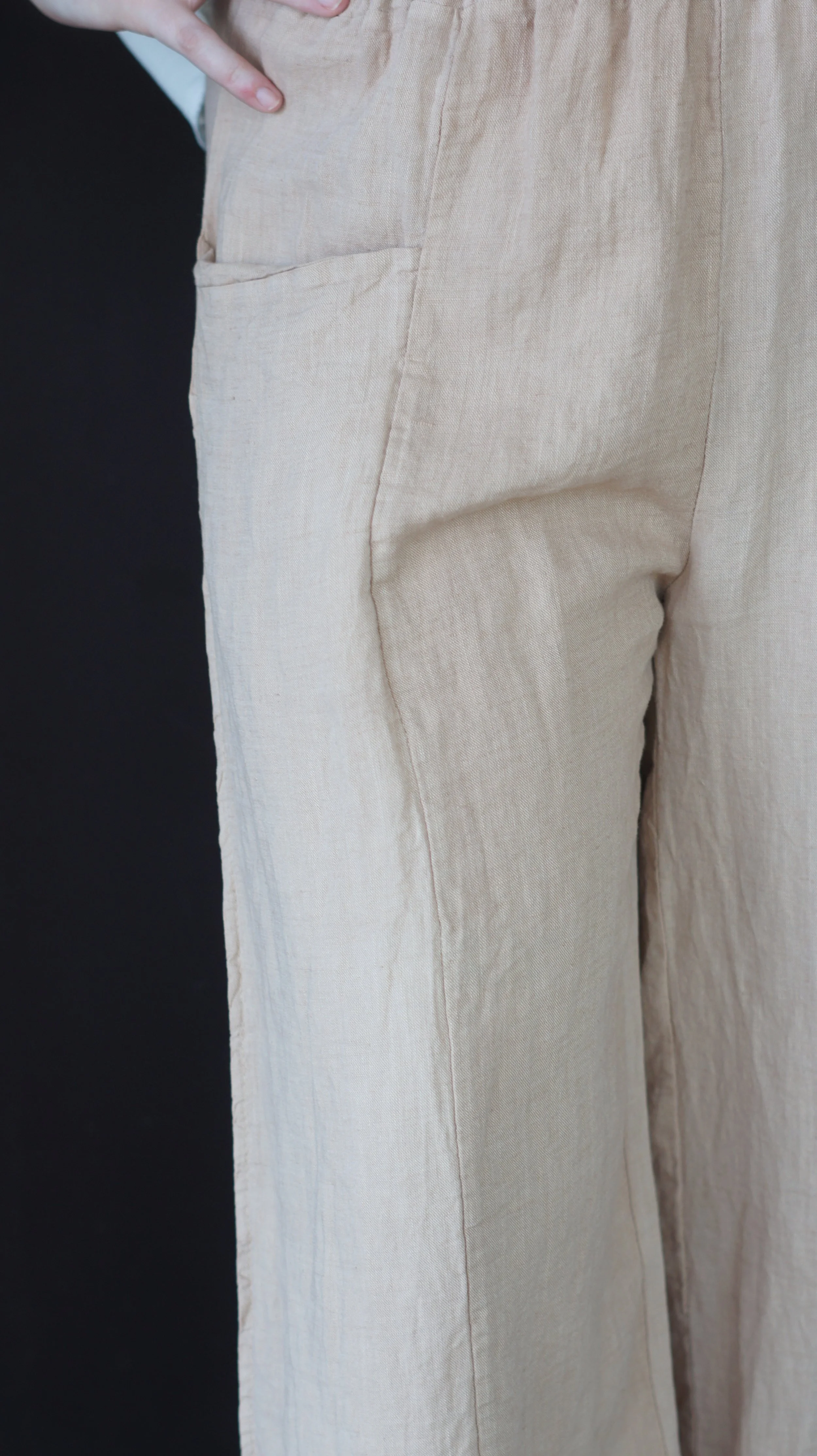 Camel Linen Everyday Pant CU.JPG