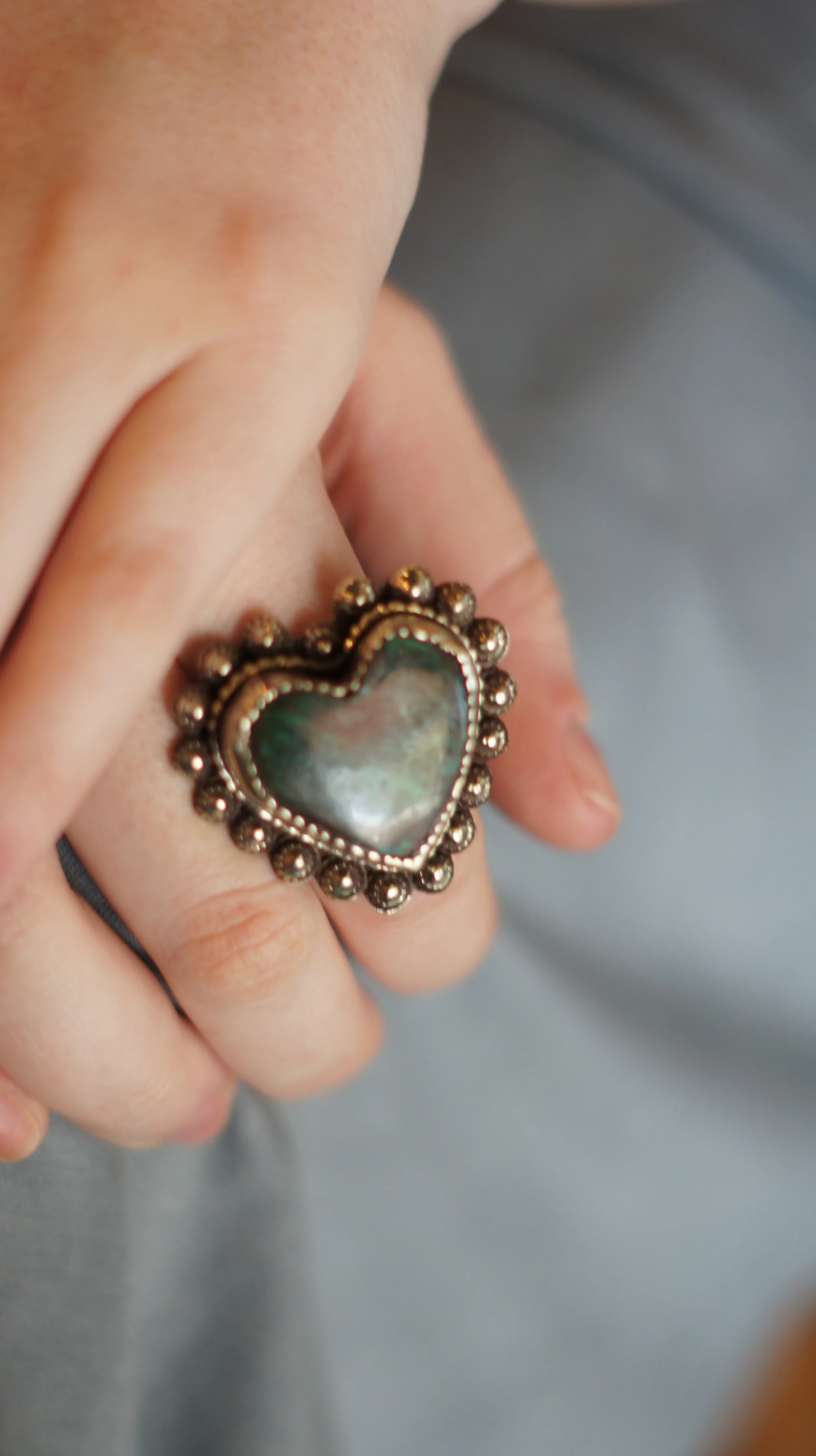 Chrysocolla Heart Ring
