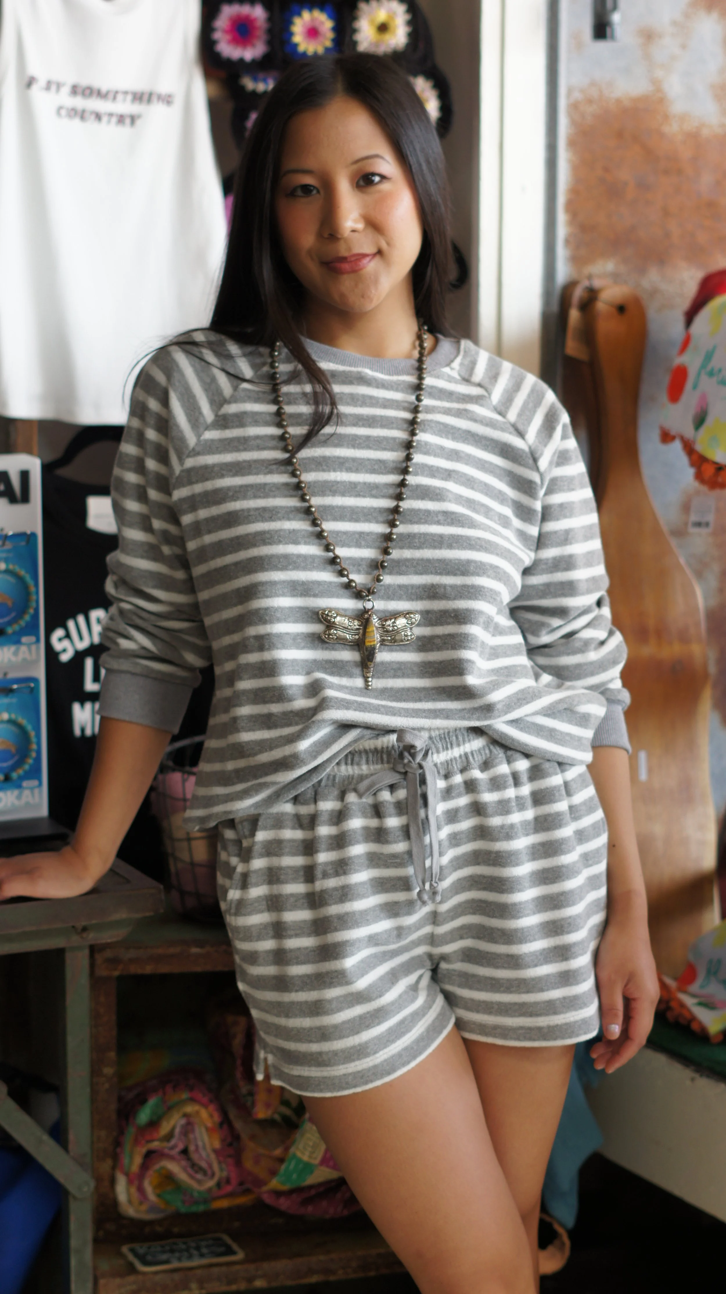 Gray Stripe Sweater