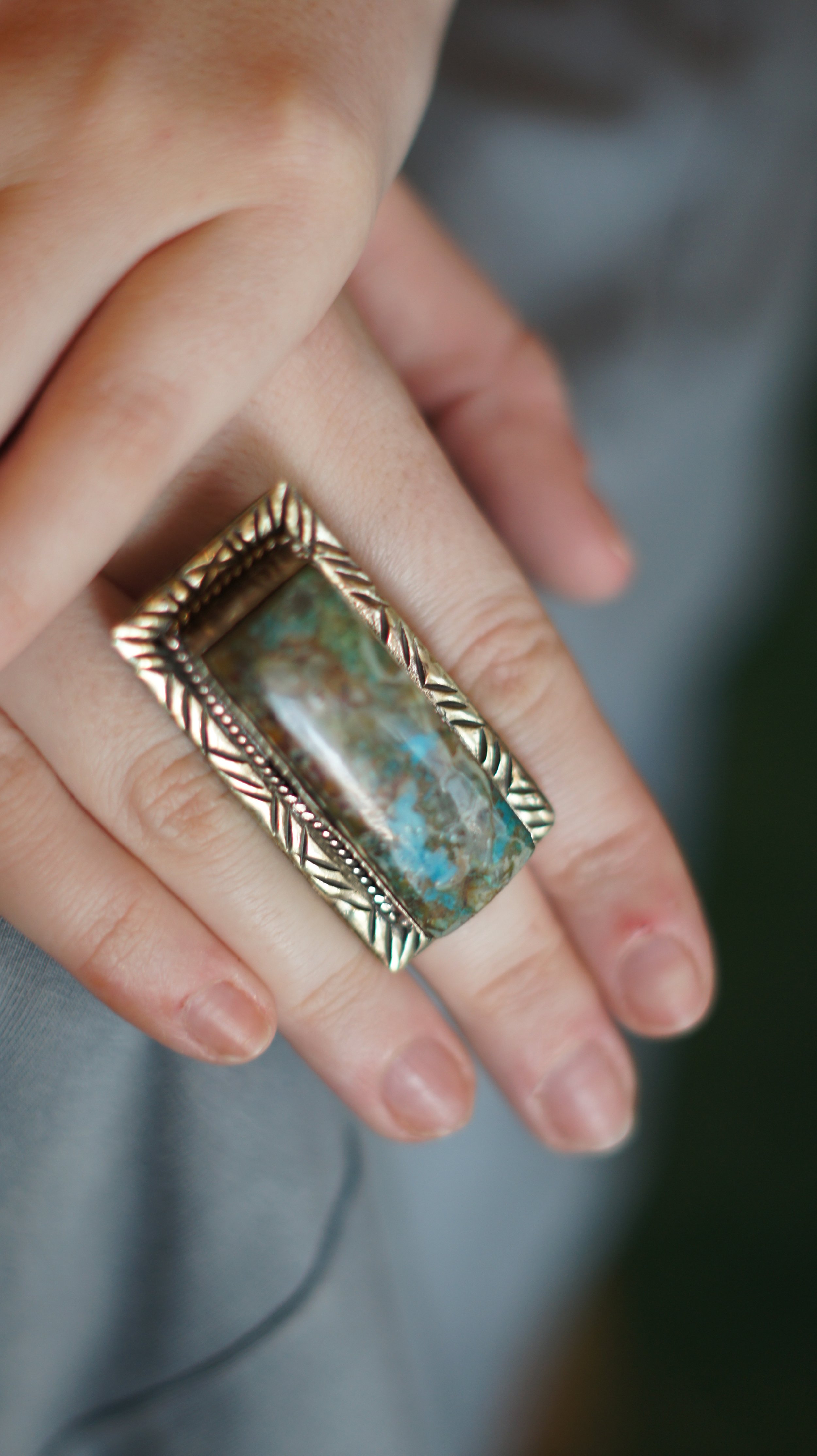 Chrysocolla Rectangle Ring
