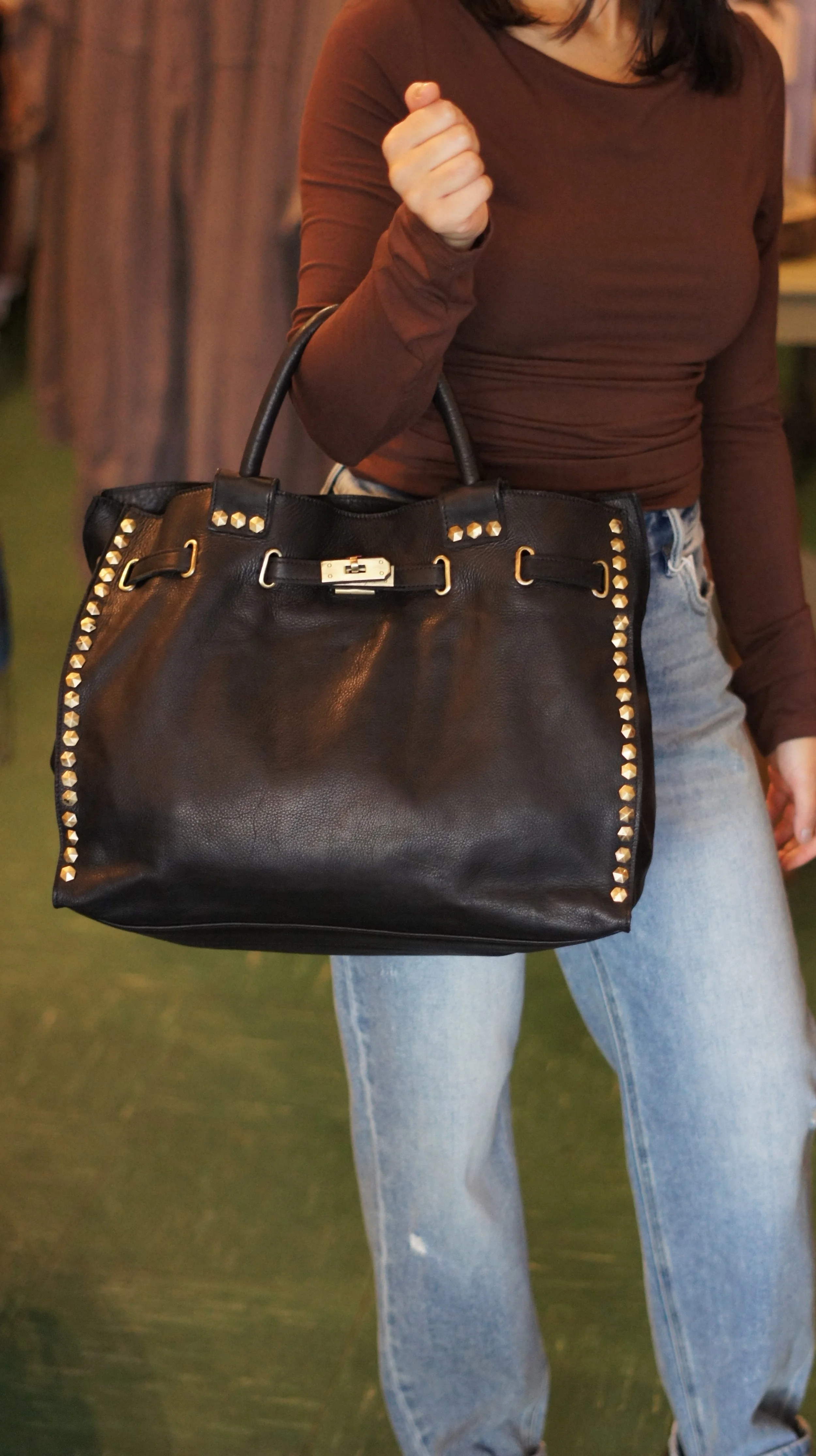 Black Stud Purse Front.JPG