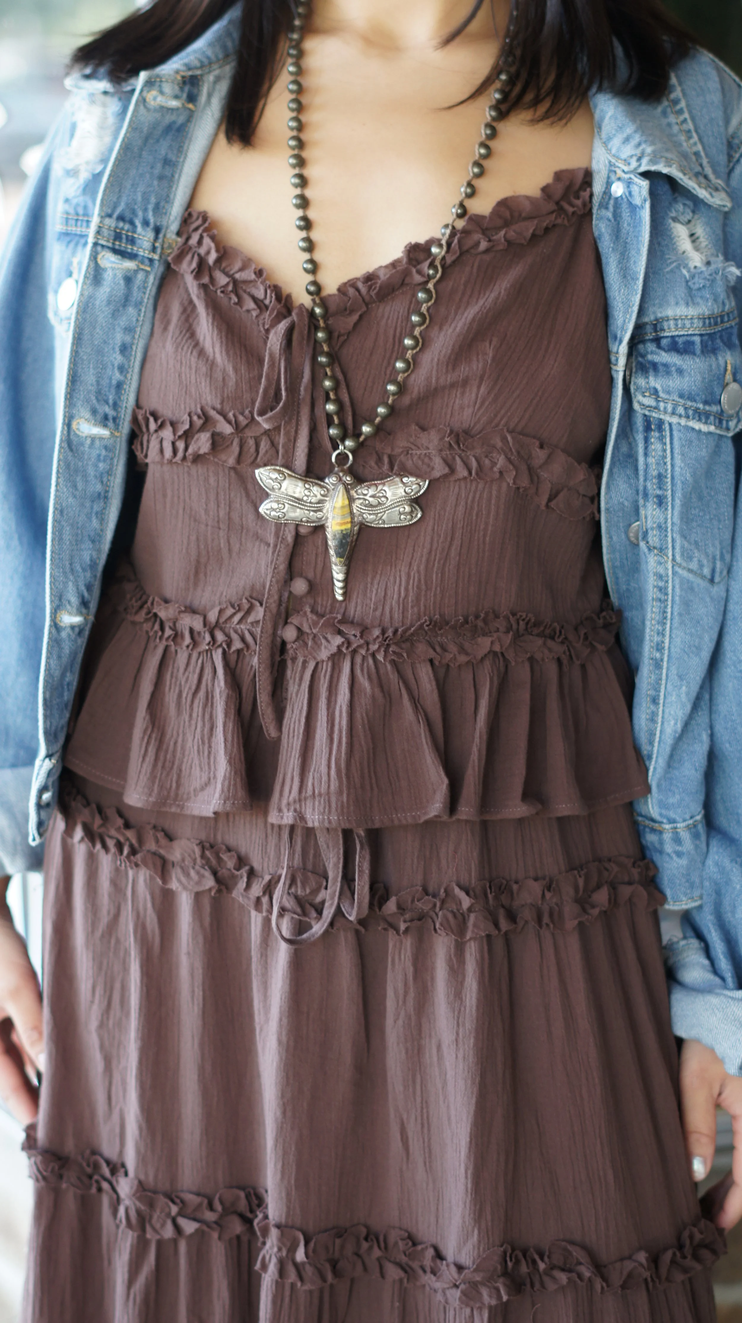Chocolate Ruffle Top
