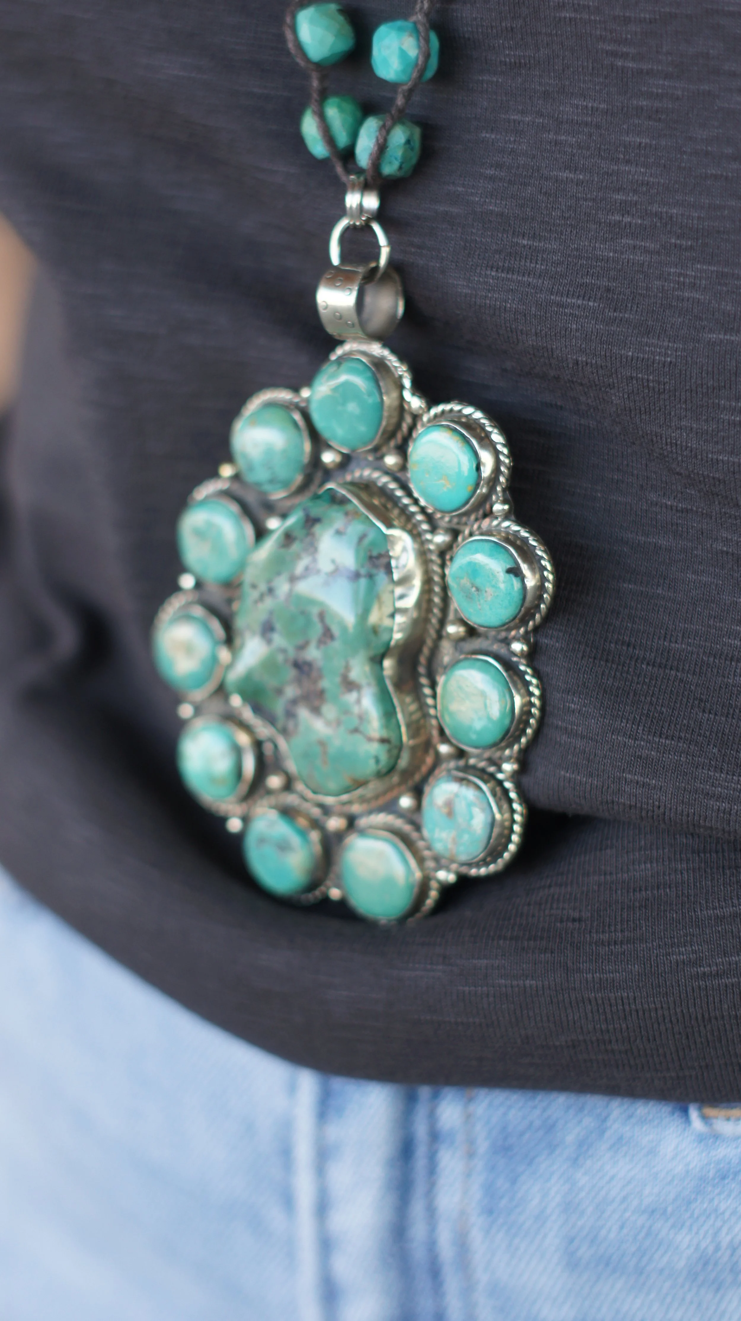 Turquoise Cluster Necklace