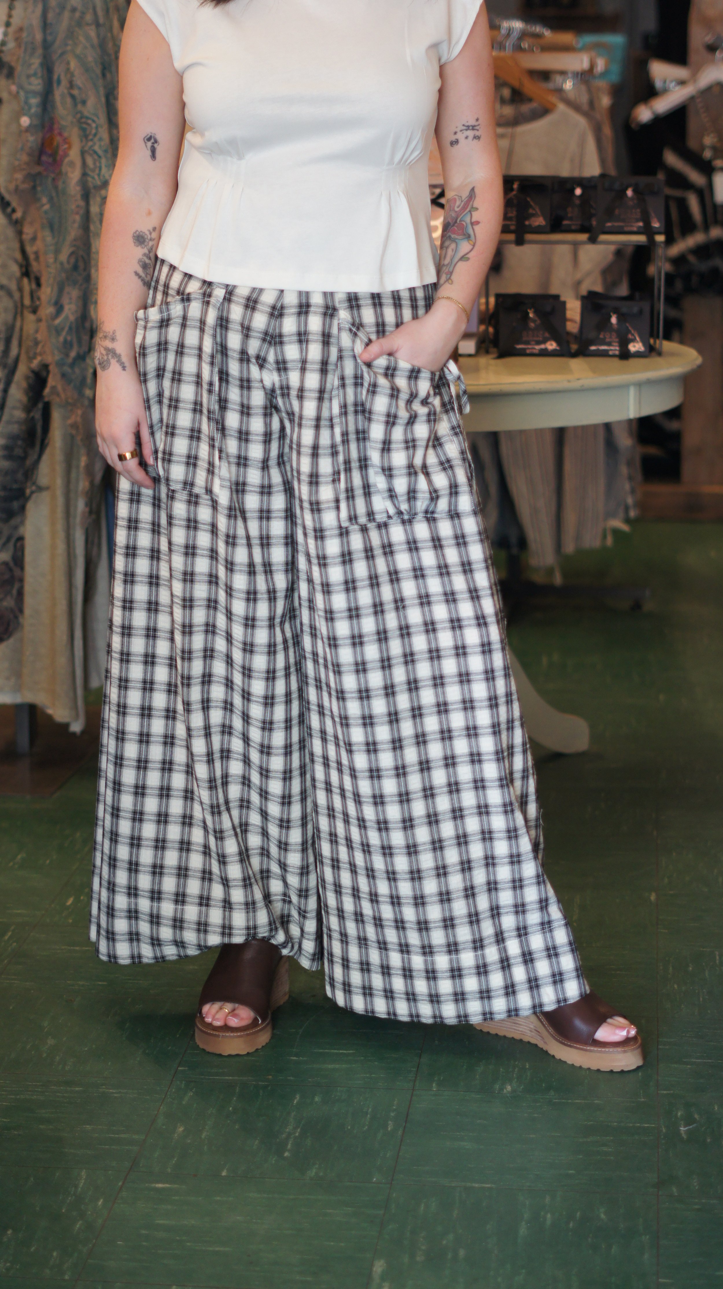 Wide Plaid Pant
