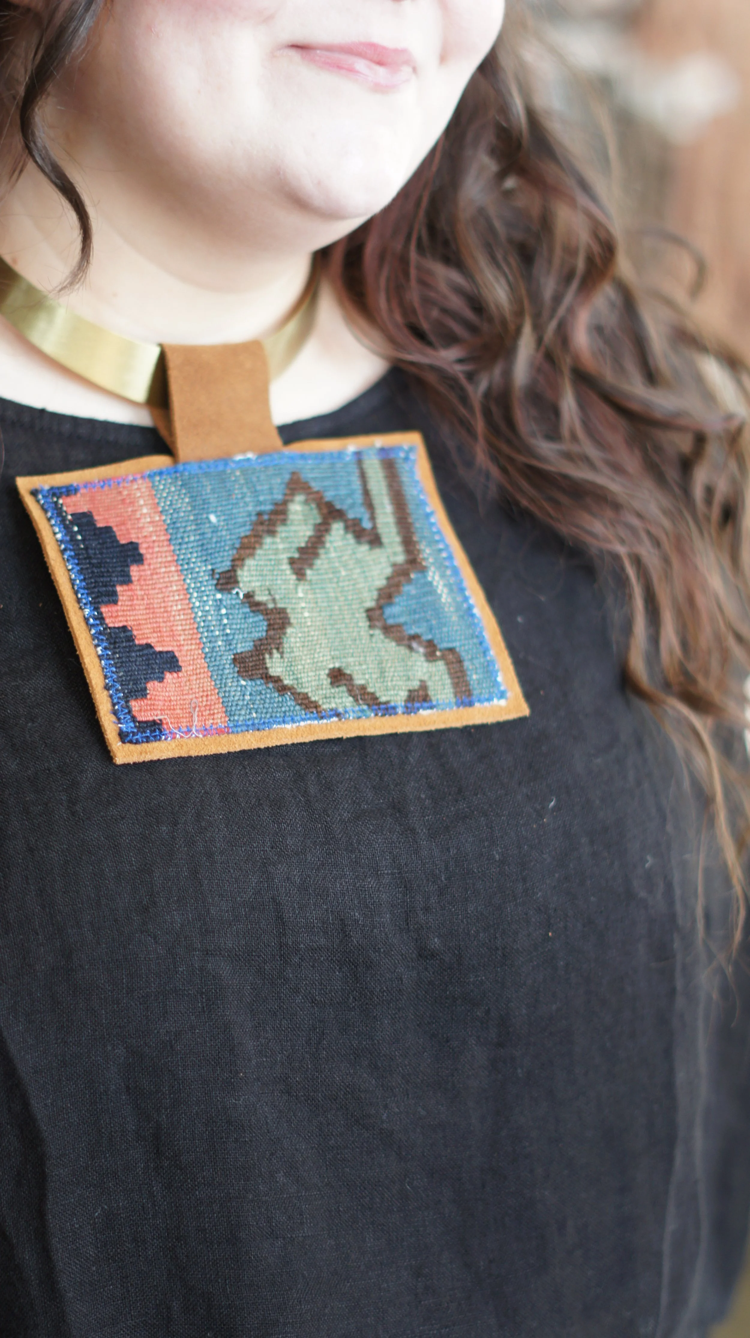 Blue Fabric Necklace