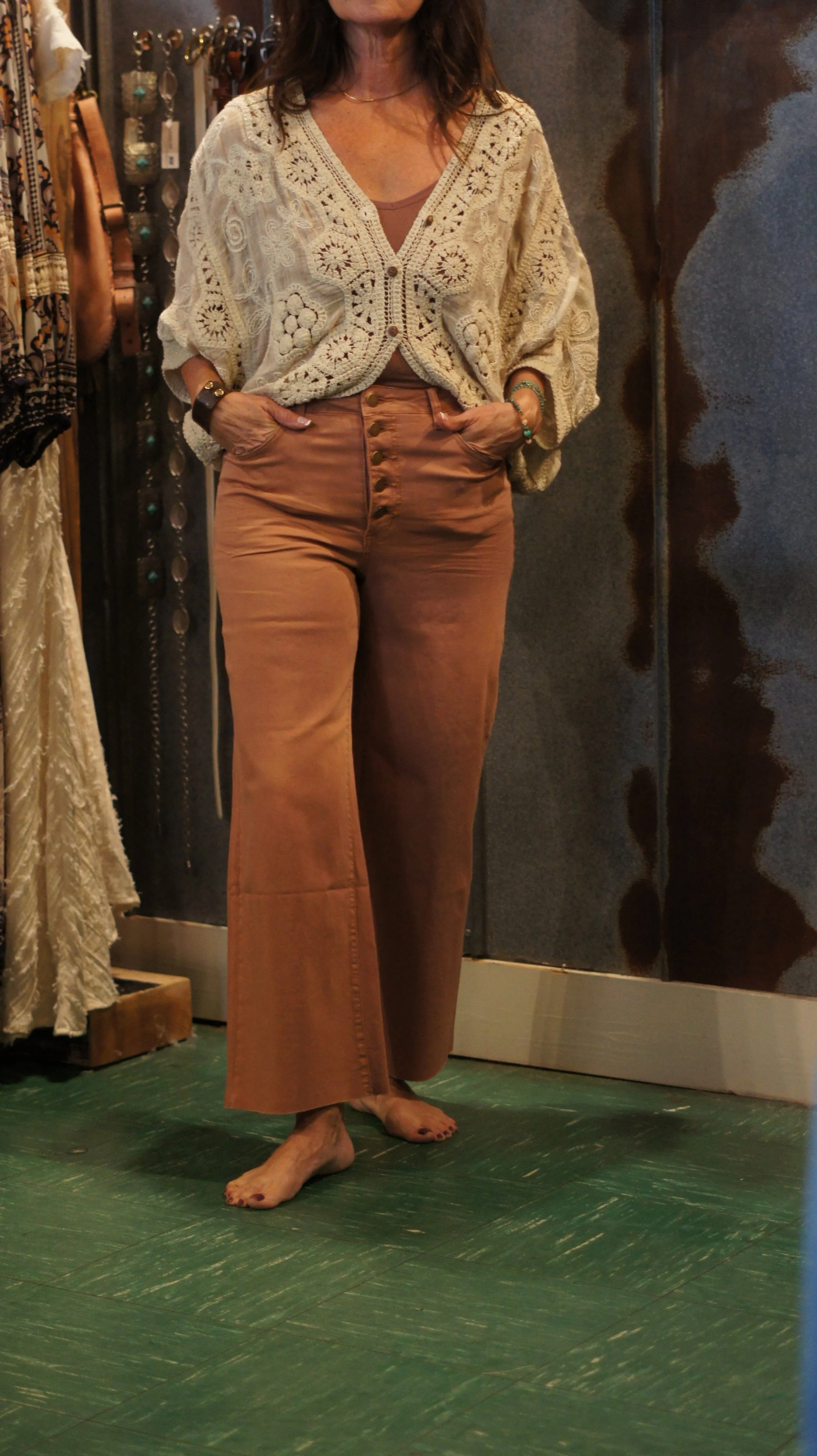 Camel Button Pants