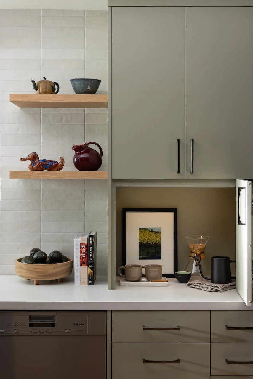 Open Sage Green Hidden Appliance Garage:Coffee Nook.jpeg