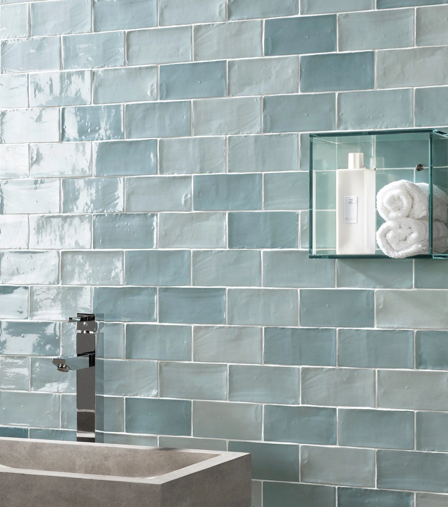 Soft coastal tones and handcrafted texture bring a refined, tranquil feel to any space. This ceramic tile is just one of the many high-quality options available at Wainscott Supply Co., where design meets durability.