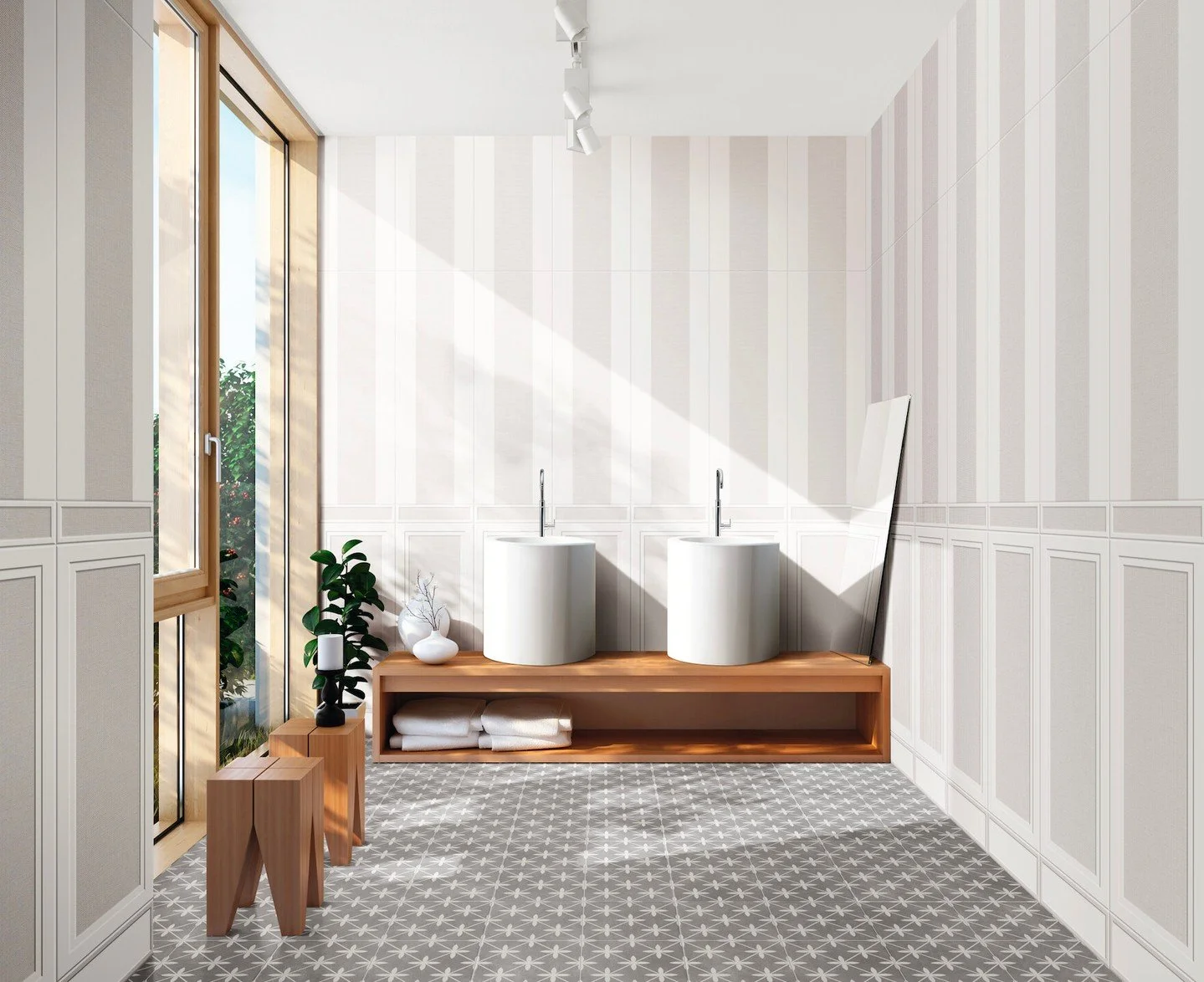The Star Grey tile combines soft grey tones with a delicate star pattern, creating a sophisticated surface that enhances both modern and traditional spaces. Available at Wainscott Supply Co., your trusted source for premium masonry, tile, and landsca