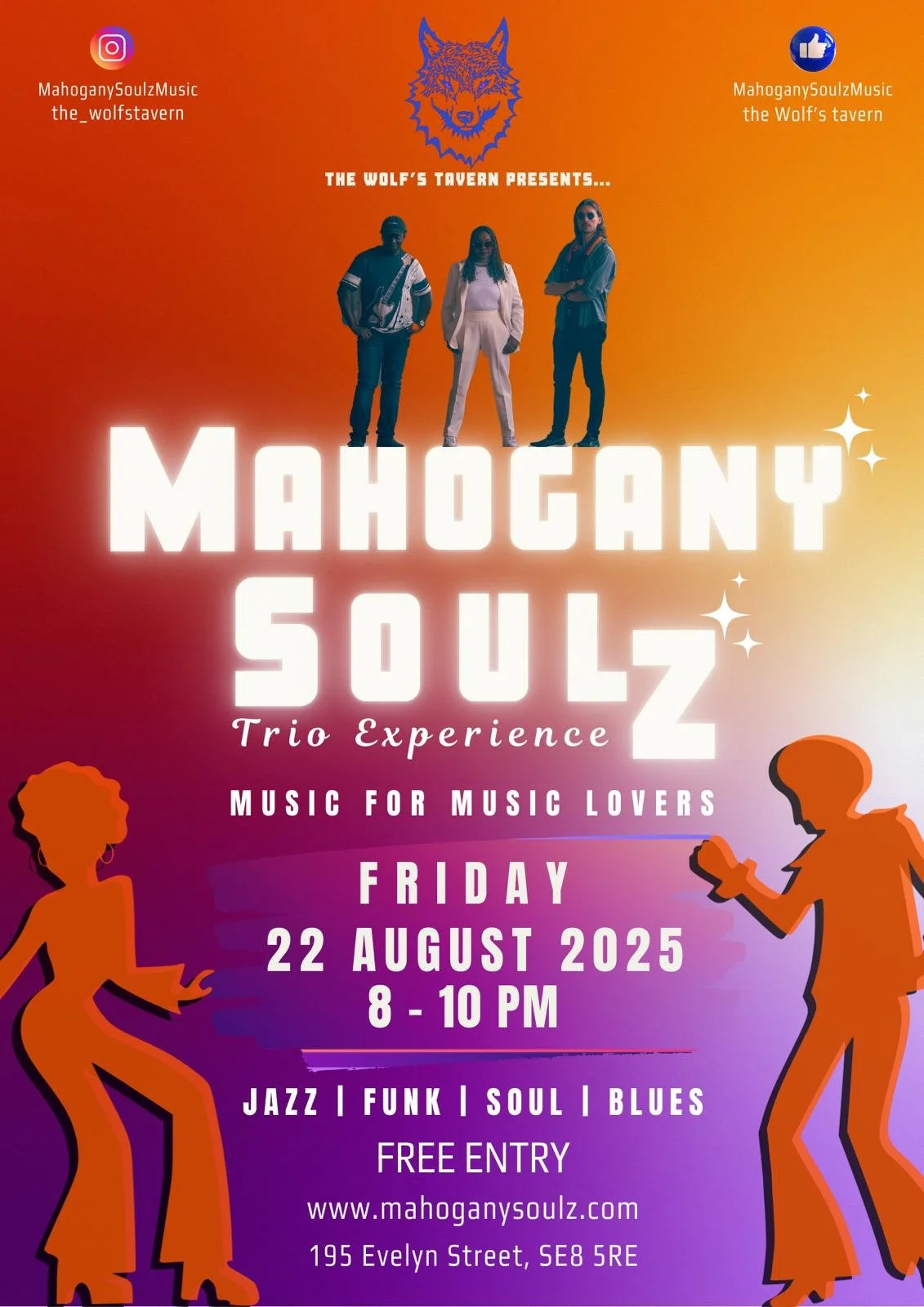 The Wolf’s Tavern presents Mahogany Soulz Trio